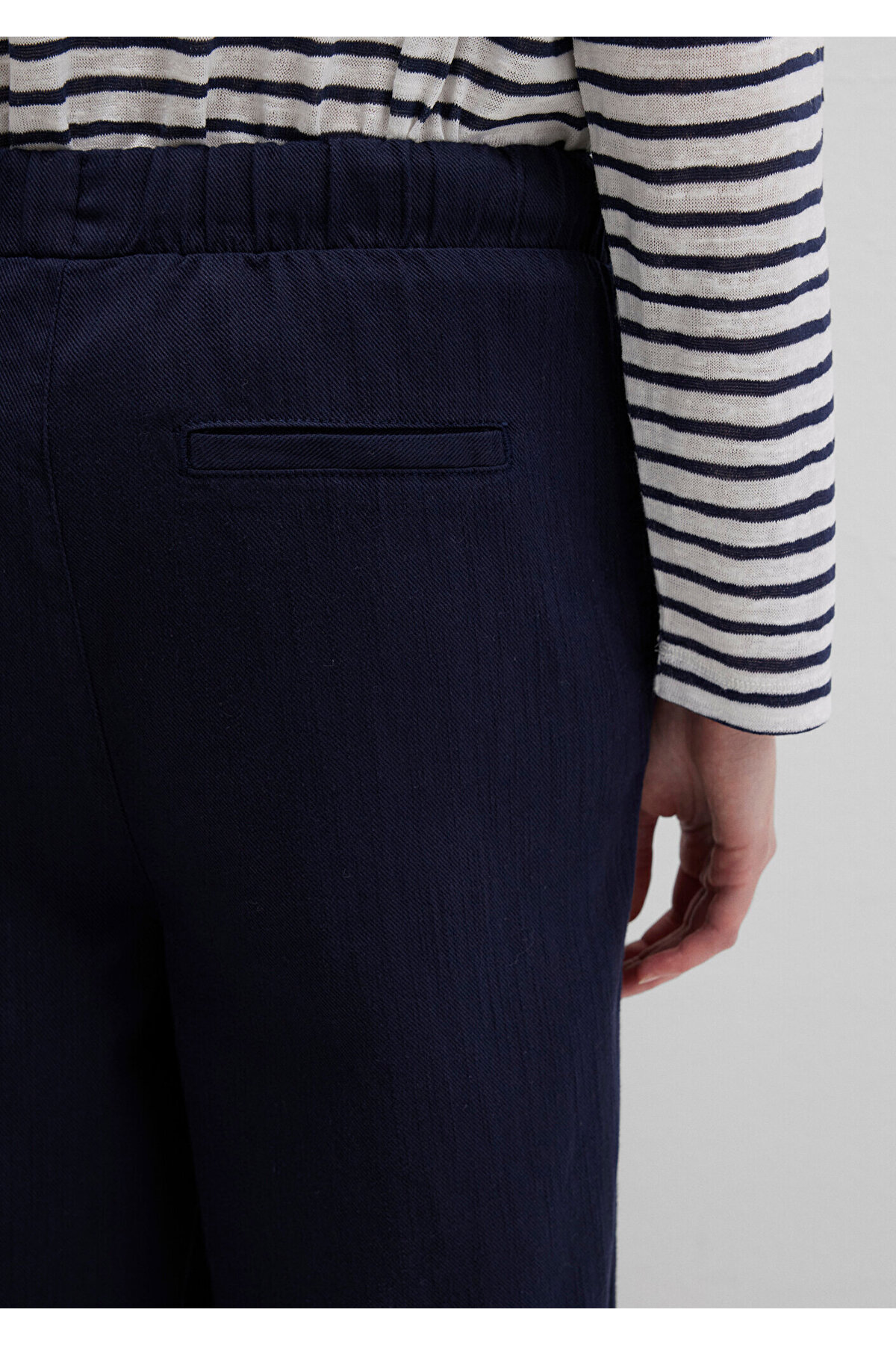 Beli Bağcıklı Lacivert Pantolon 1010945-89101