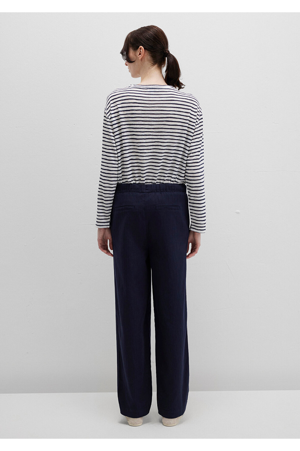 Beli Bağcıklı Lacivert Pantolon 1010945-89101