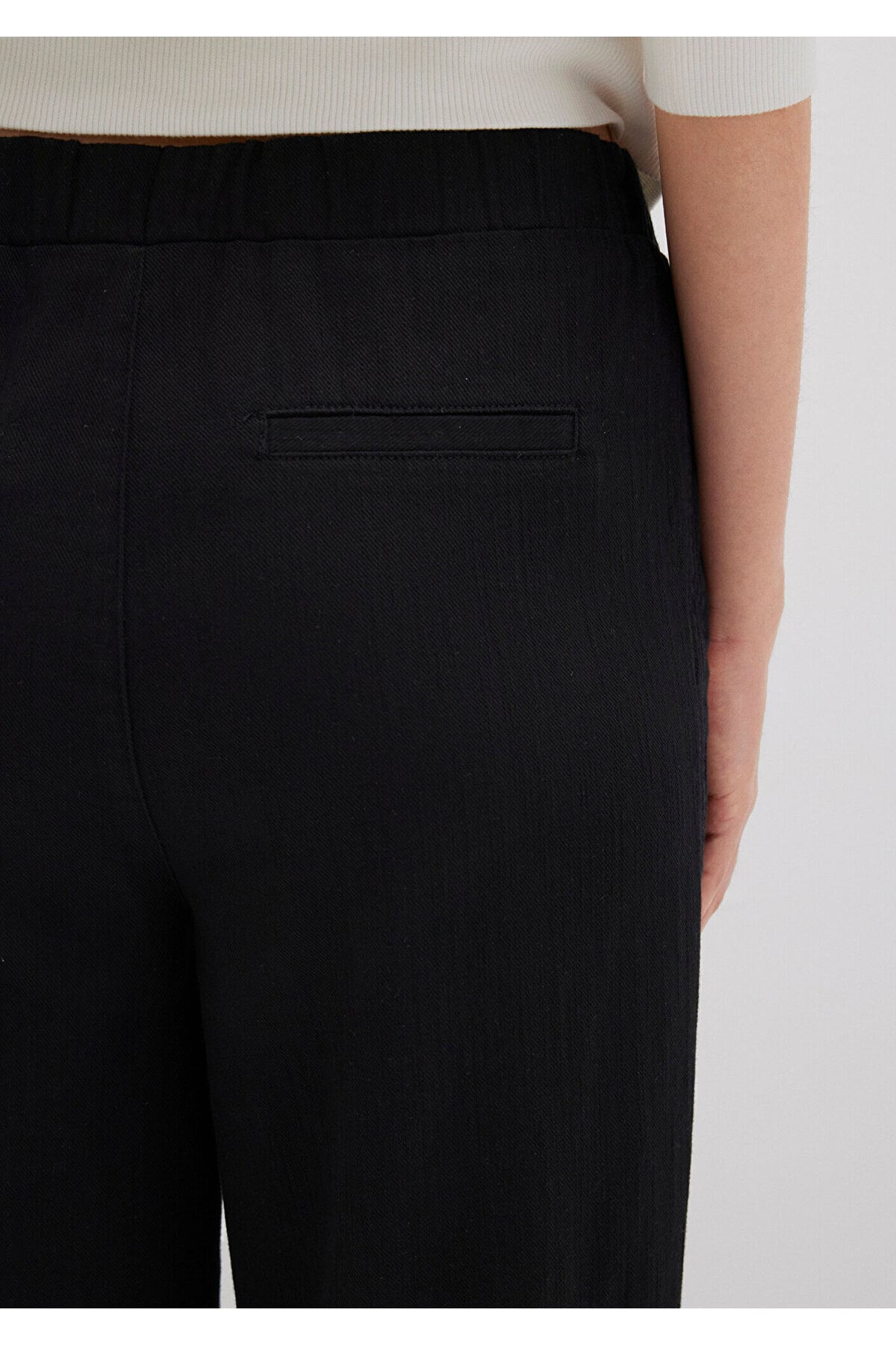 Beli Bağcıklı Siyah Pantolon 1010945-900