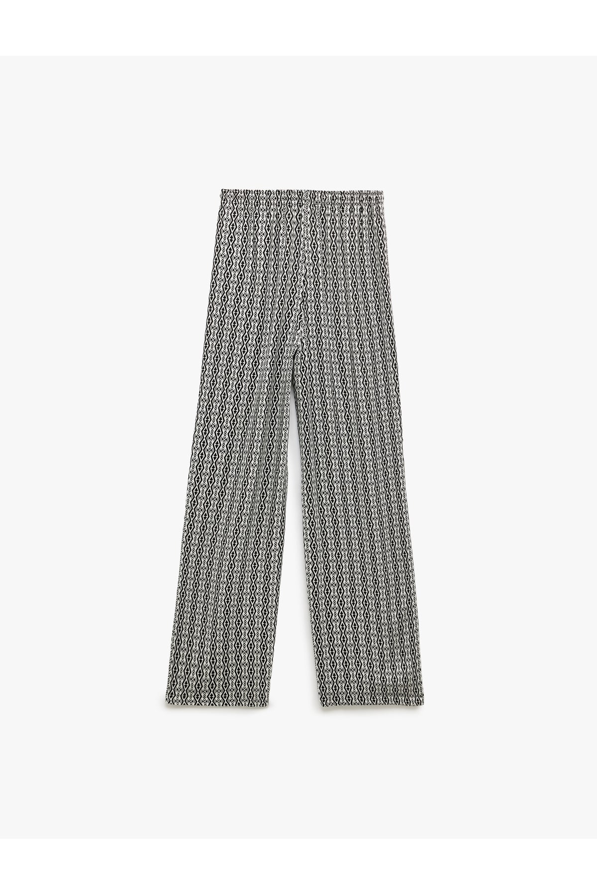 Beli Bağcıklı Viskon Düz Paça Pantolon