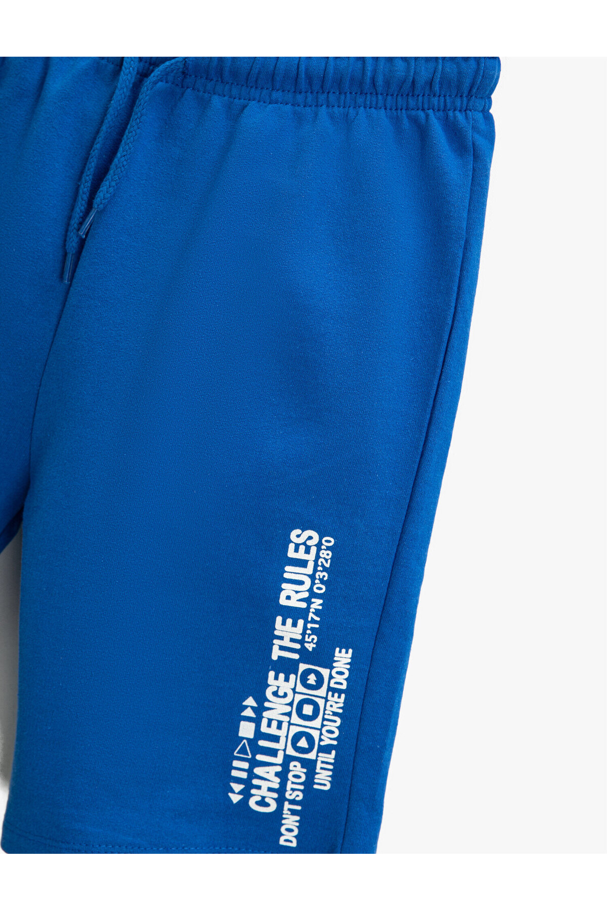 Beli Lastikli Baskılı Şort Diz Üstü Pamuklu