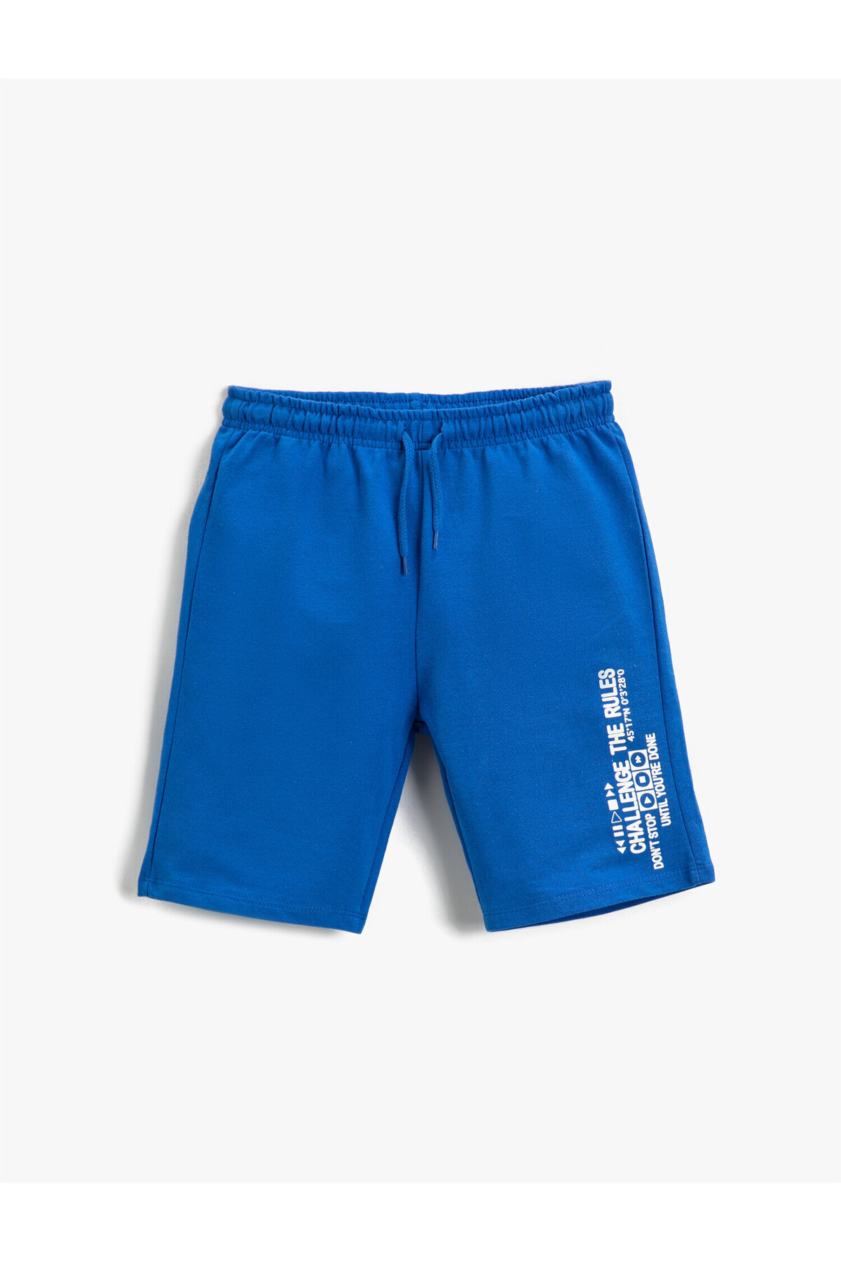 Beli Lastikli Baskılı Şort Diz Üstü Pamuklu