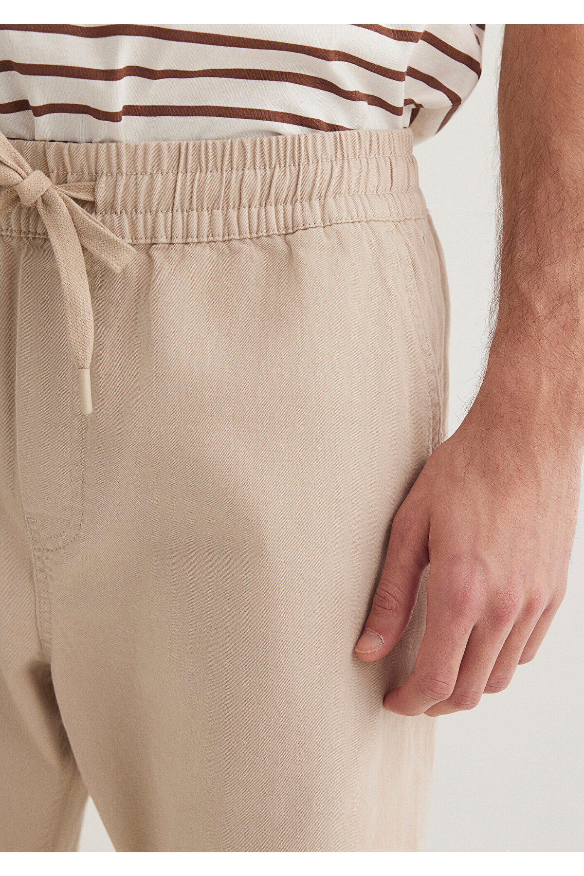 Beli Lastikli Bej Jogger Pantolon 000169-70004
