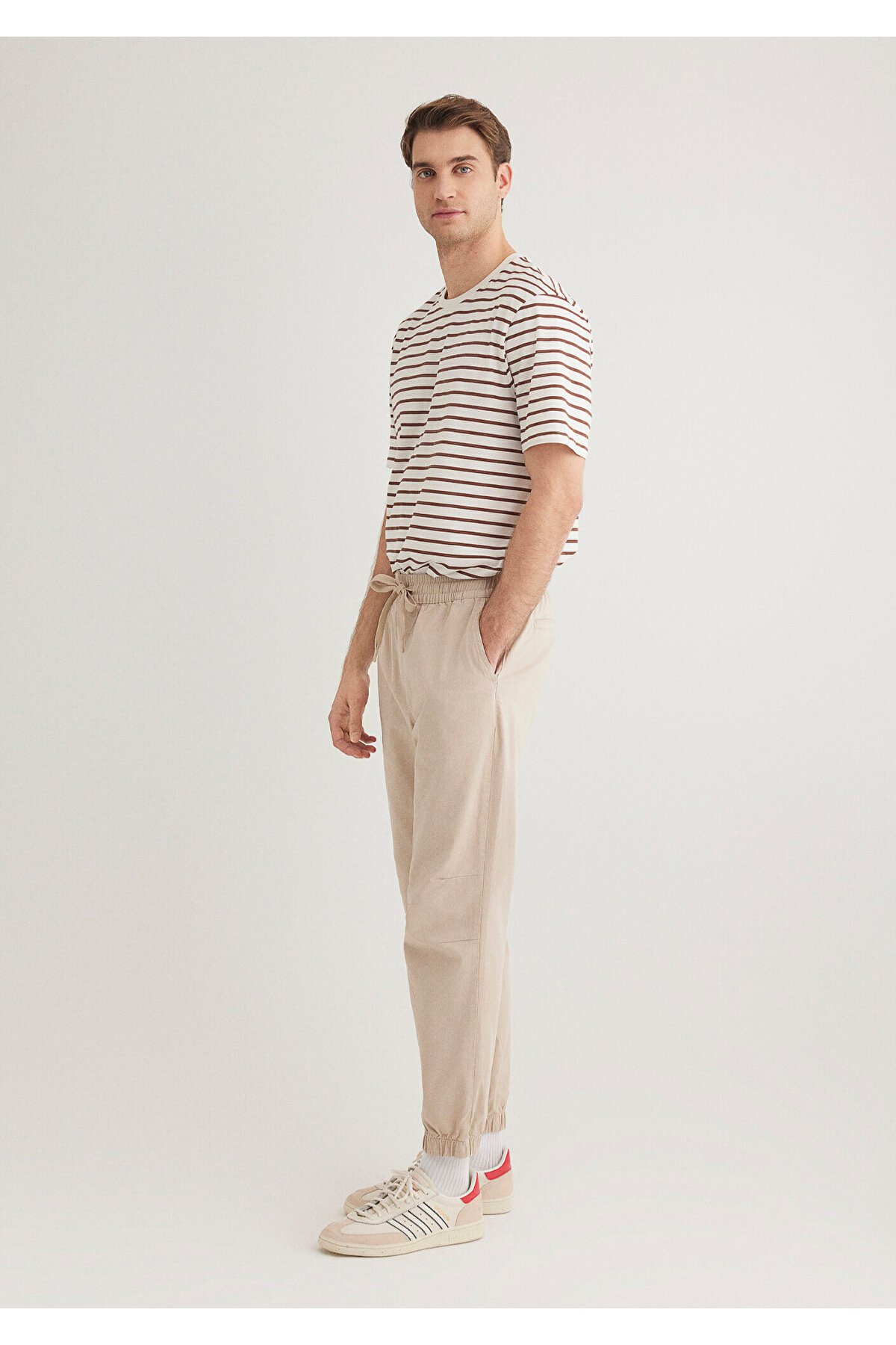Beli Lastikli Bej Jogger Pantolon 000169-70004