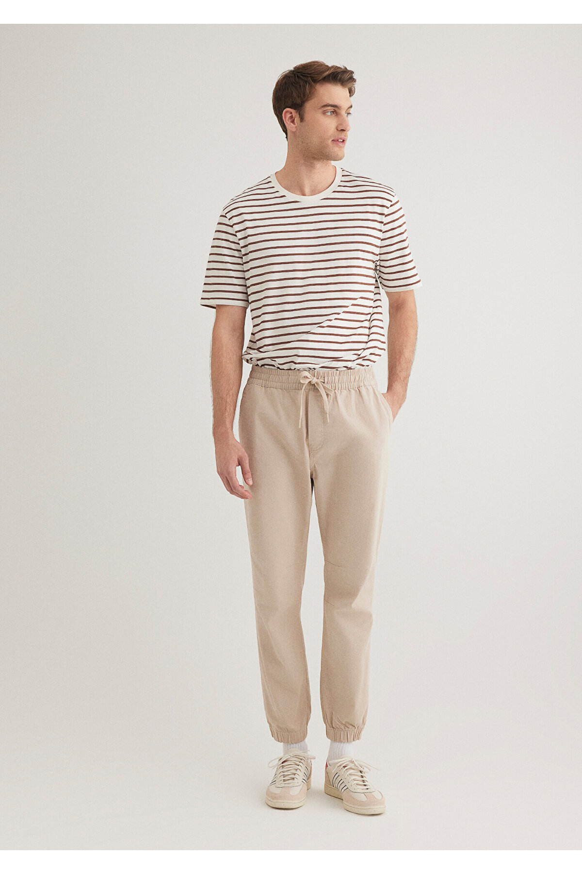 Beli Lastikli Bej Jogger Pantolon 000169-70004