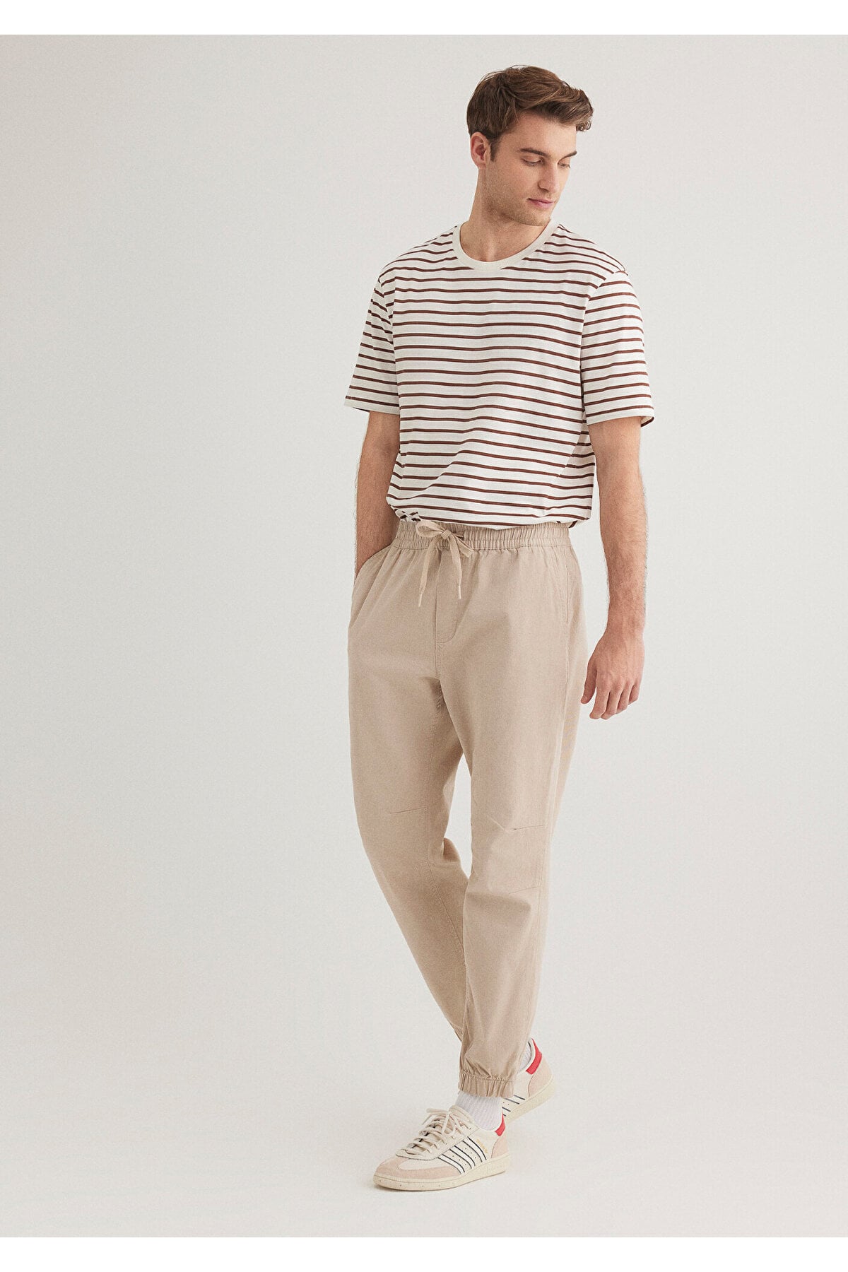 Beli Lastikli Bej Jogger Pantolon 000169-70004