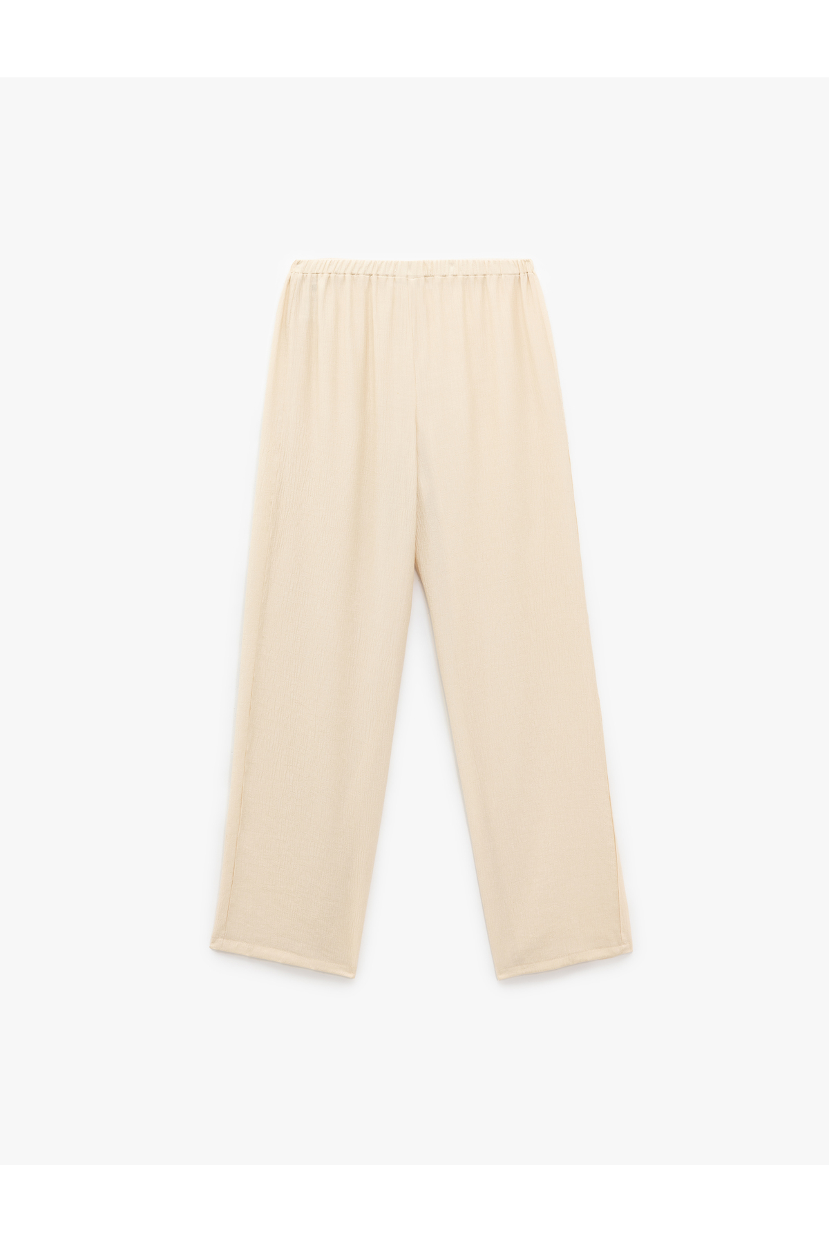 Beli Lastikli Bürümcük Düz Paça Pantolon