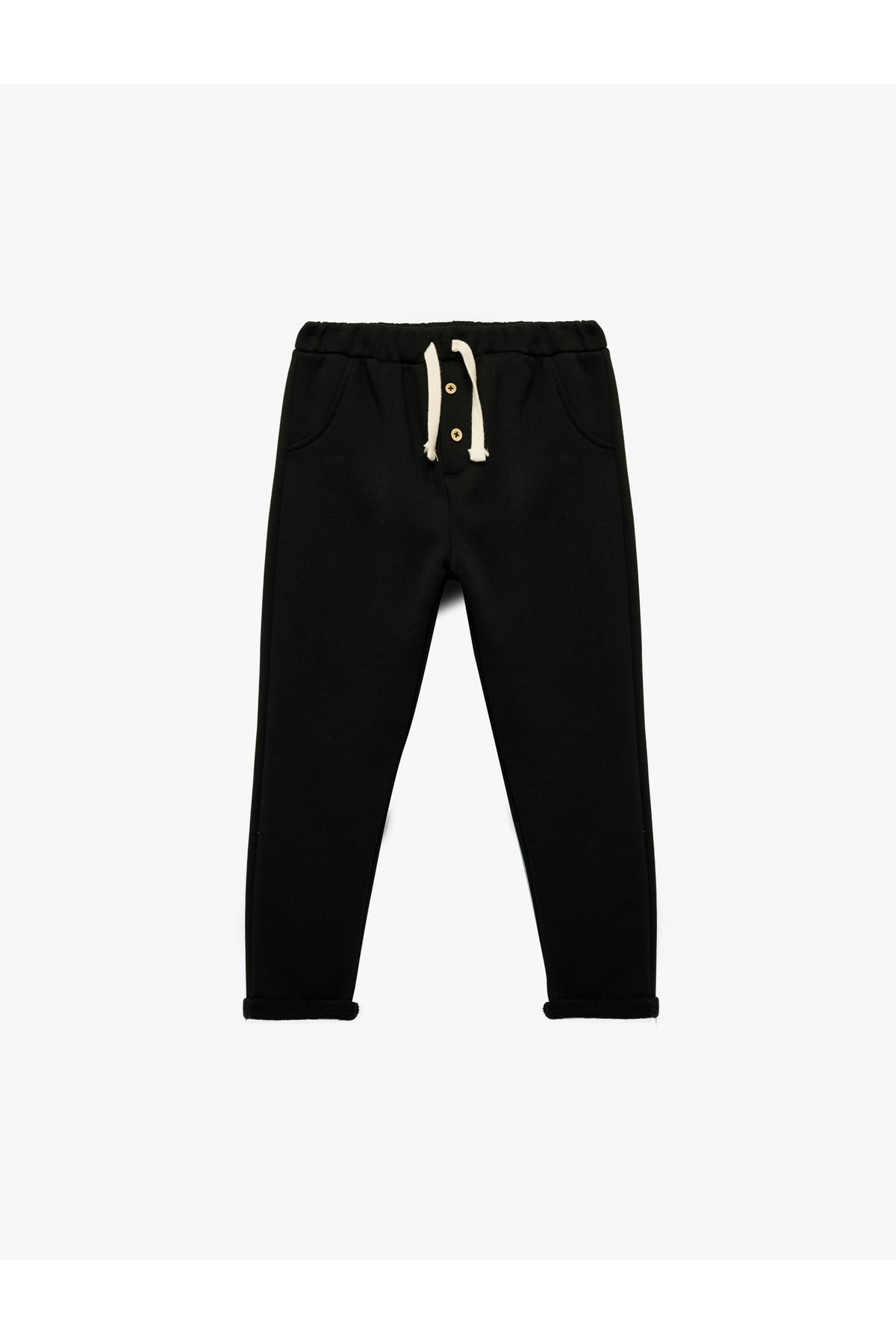 Beli Lastikli Düğmeli Basic Şardonlu Jogger Eşofman Altı