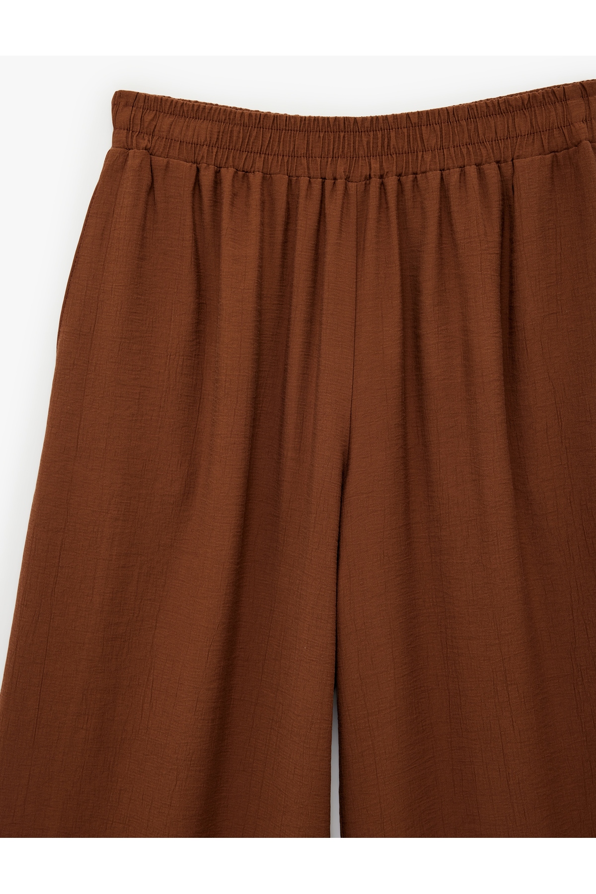 Beli Lastikli Loose Fit Ekstra Yüksek Bel Geniş Paça Palazzo Pantolon