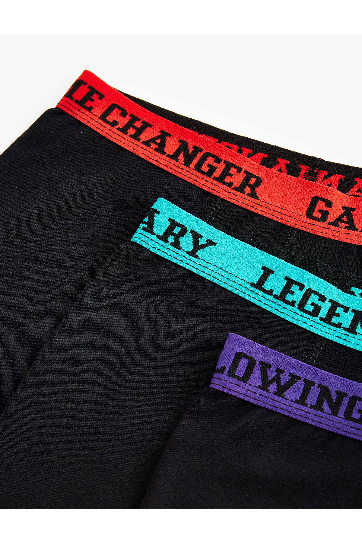 Beli Lastikli Pamuklu 3'lü Boxer Seti