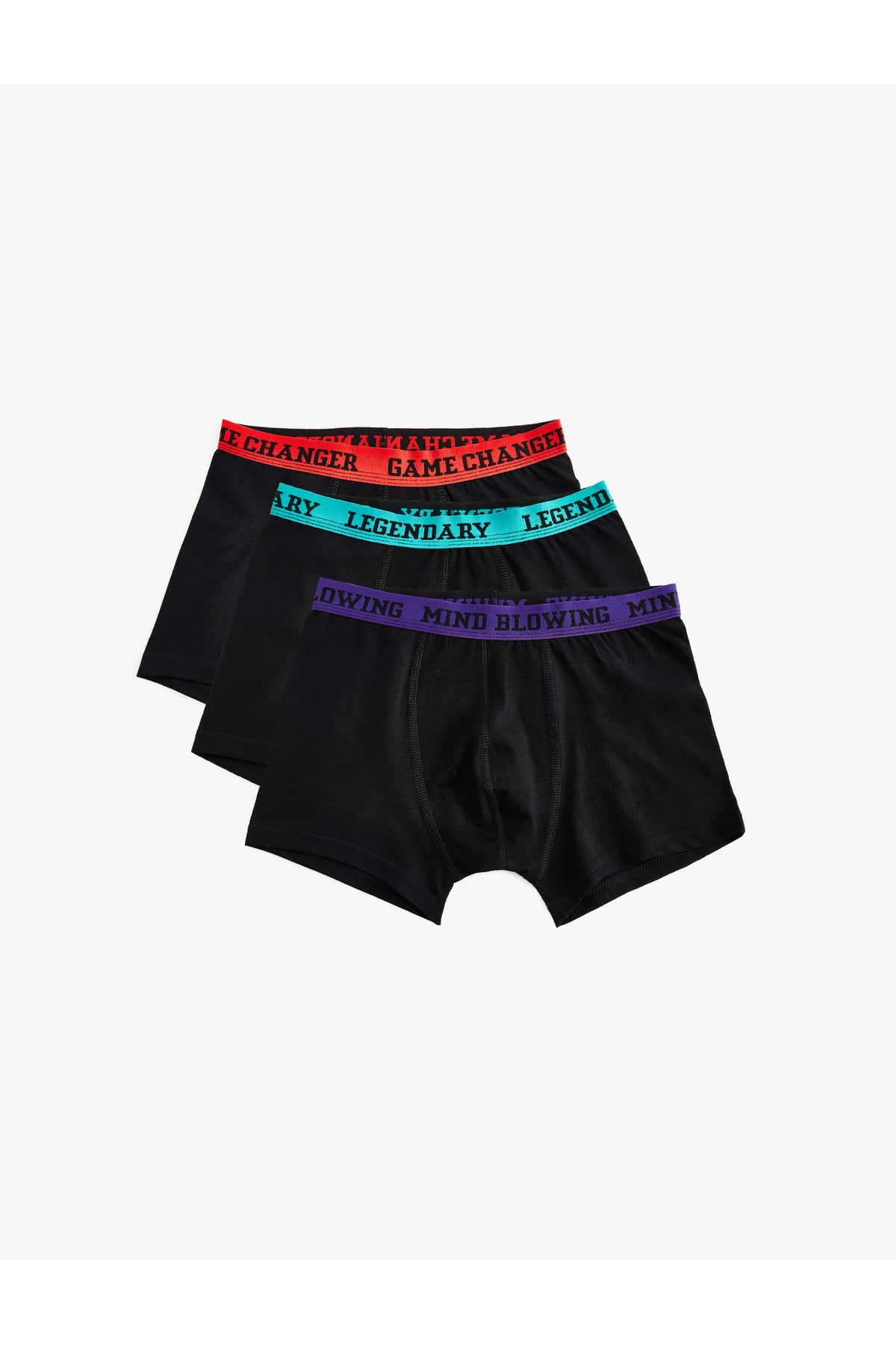 Beli Lastikli Pamuklu 3'lü Boxer Seti
