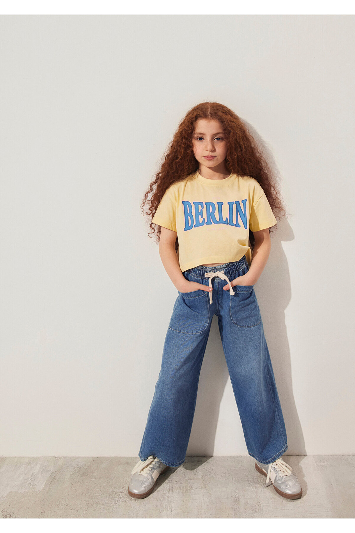 Berlin Baskılı Sarı Tişört Loose Fit / Bol Rahat Kesim 7610269-89145
