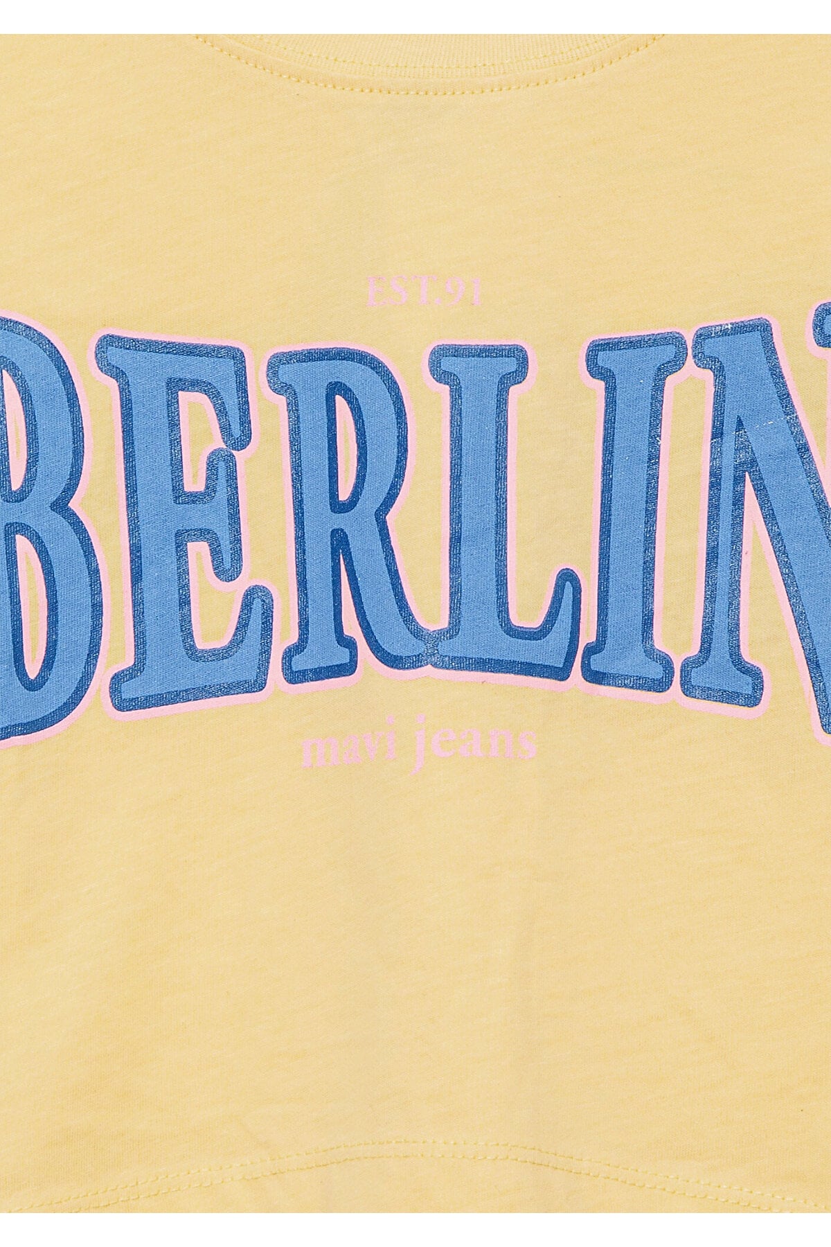 Berlin Baskılı Sarı Tişört Loose Fit / Bol Rahat Kesim 7610269-89145
