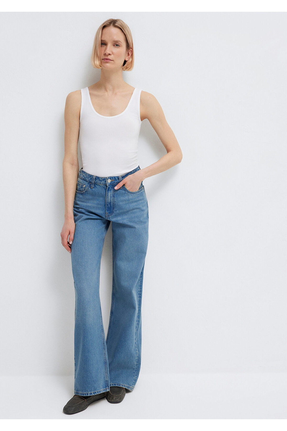 Beyaz Basic Stretch Atlet Fitted / Vücuda Oturan Kesim 164156-620