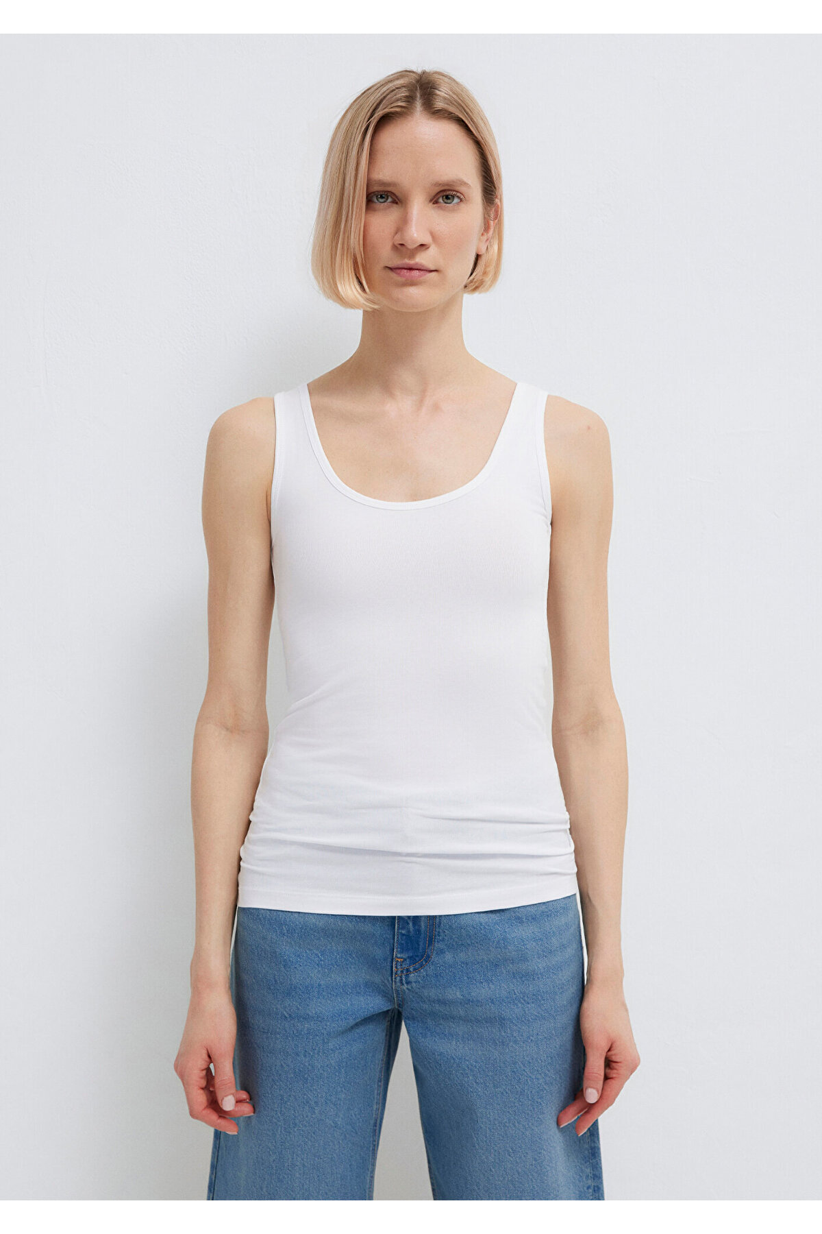 Beyaz Basic Stretch Atlet Fitted / Vücuda Oturan Kesim 164156-620