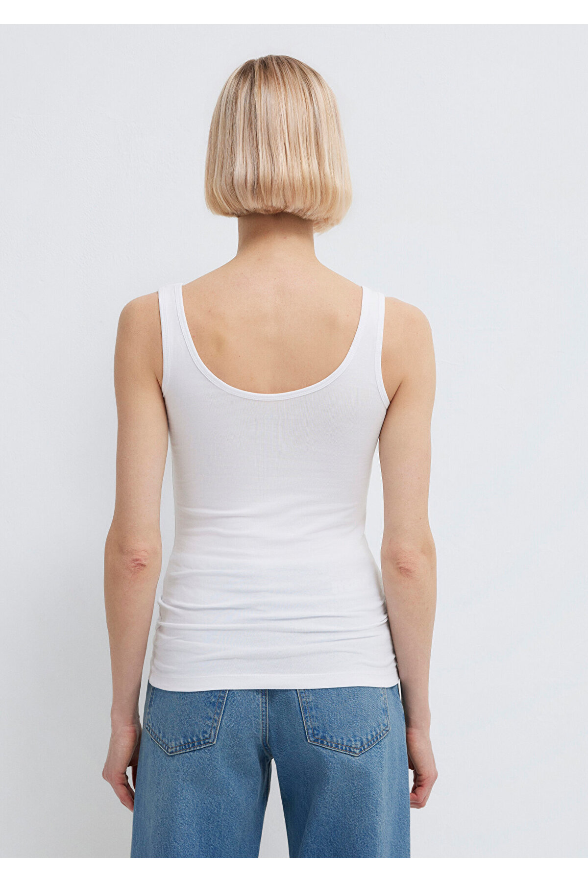 Beyaz Basic Stretch Atlet Fitted / Vücuda Oturan Kesim 164156-620