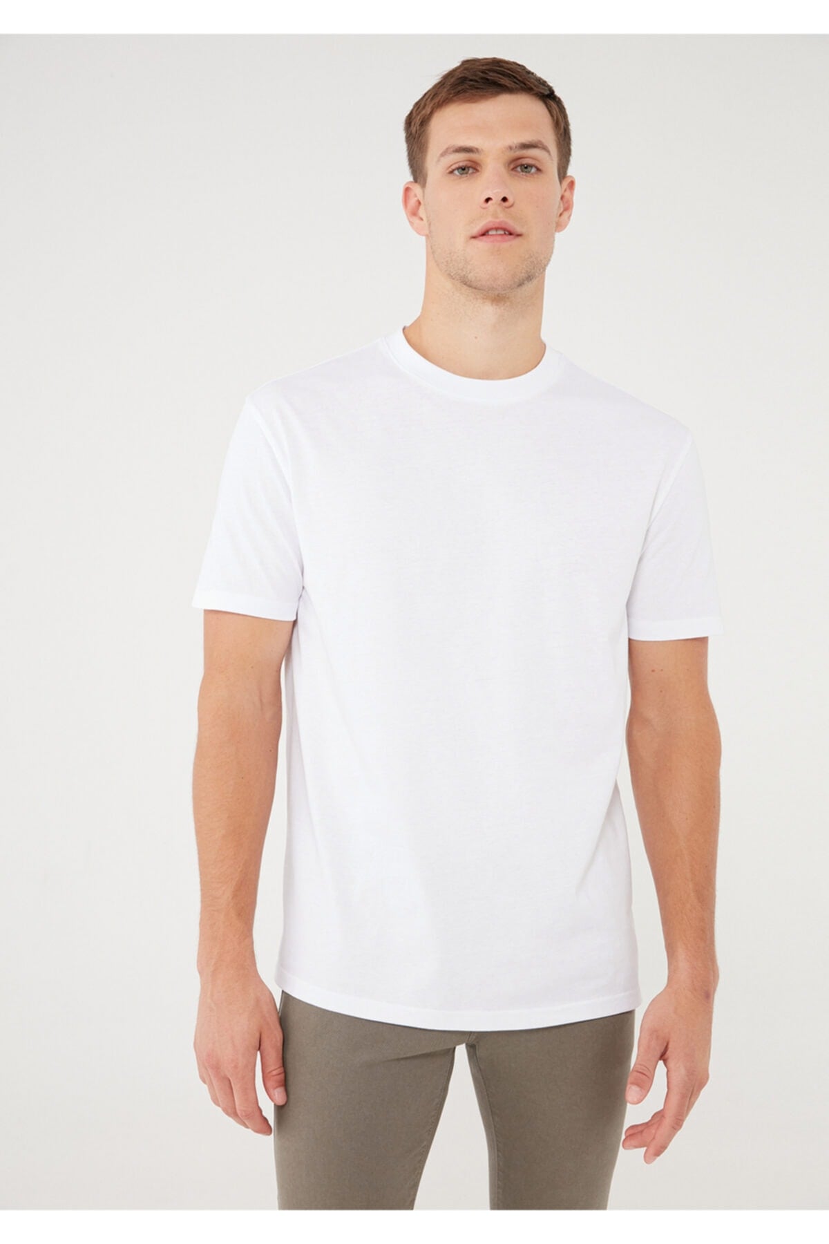 Beyaz Basic Tişört Loose Fit / Bol Rahat Kesim 066249-620