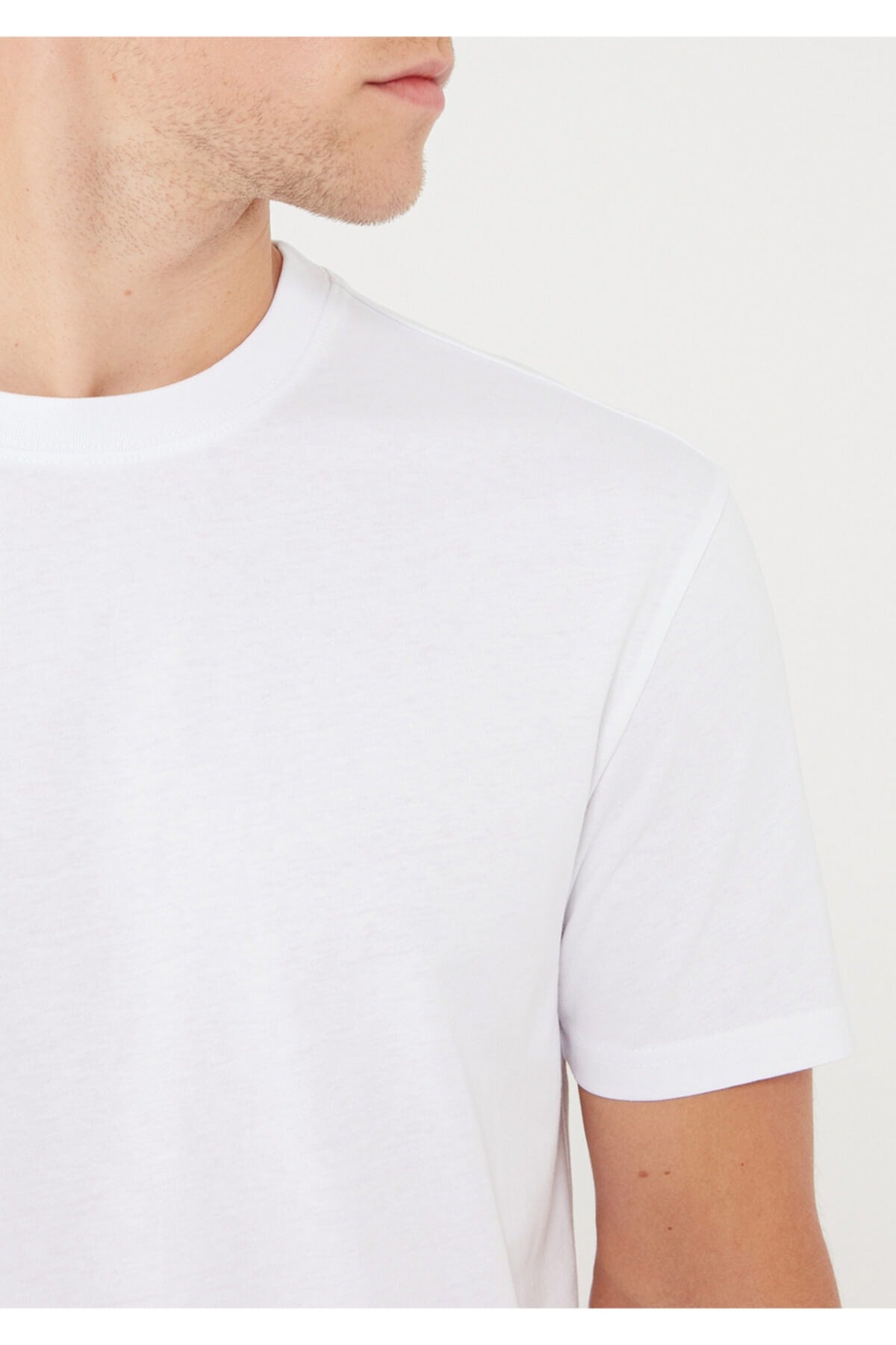 Beyaz Basic Tişört Loose Fit / Bol Rahat Kesim 066249-620