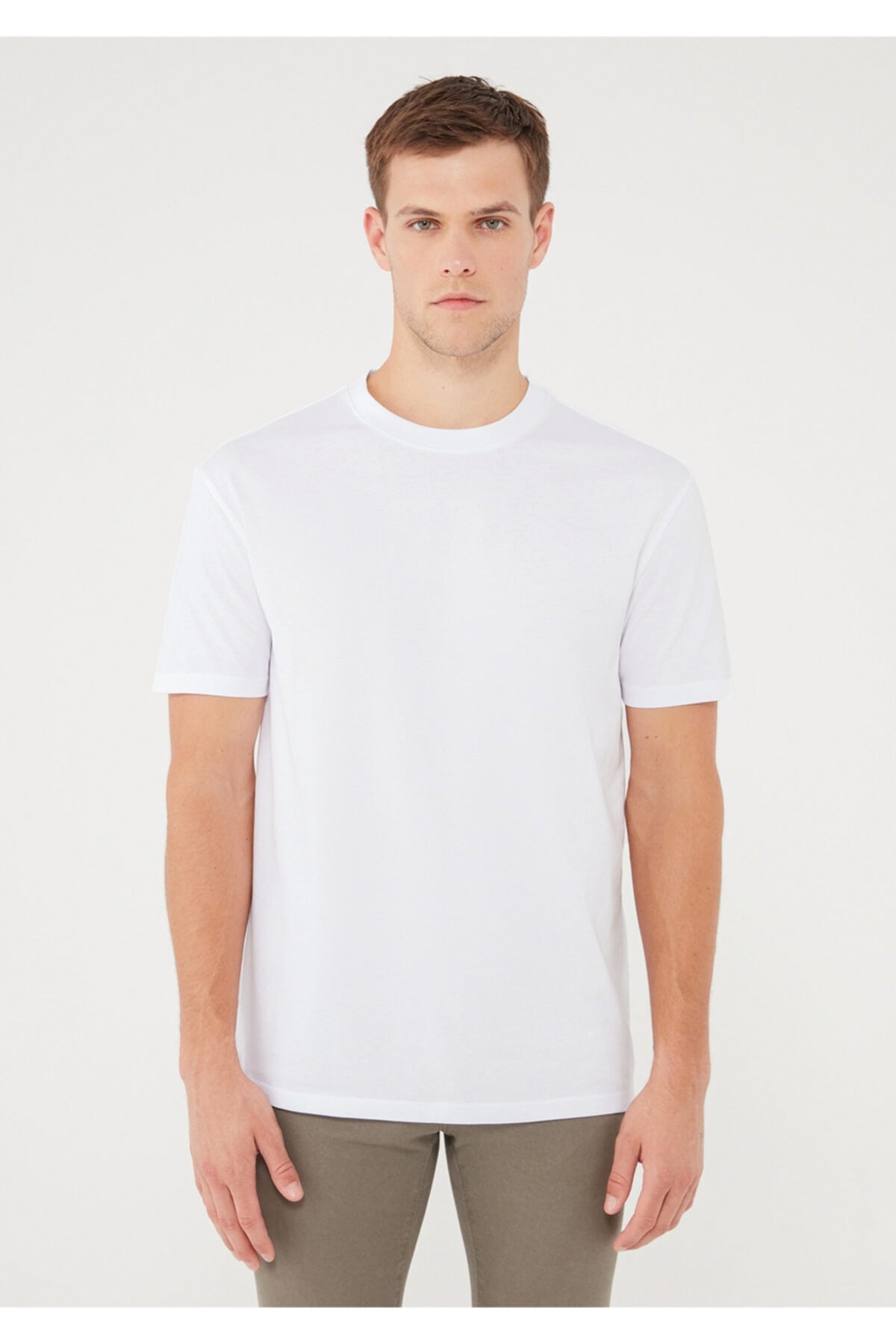 Beyaz Basic Tişört Loose Fit / Bol Rahat Kesim 066249-620