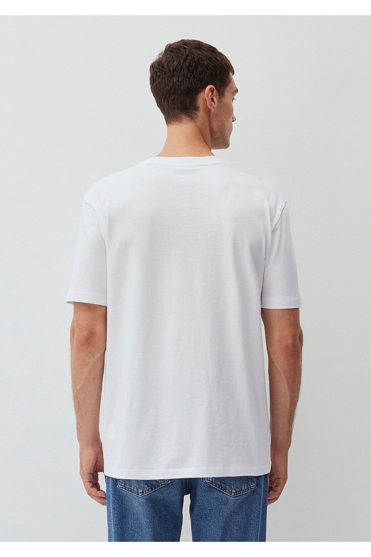 Beyaz Basic Tişört Loose Fit / Bol Rahat Kesim 066249-620
