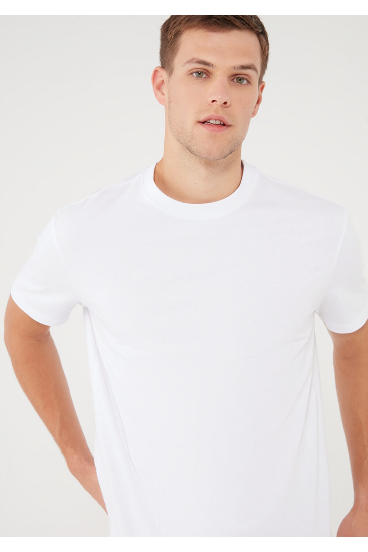Beyaz Basic Tişört Loose Fit / Bol Rahat Kesim 066249-620