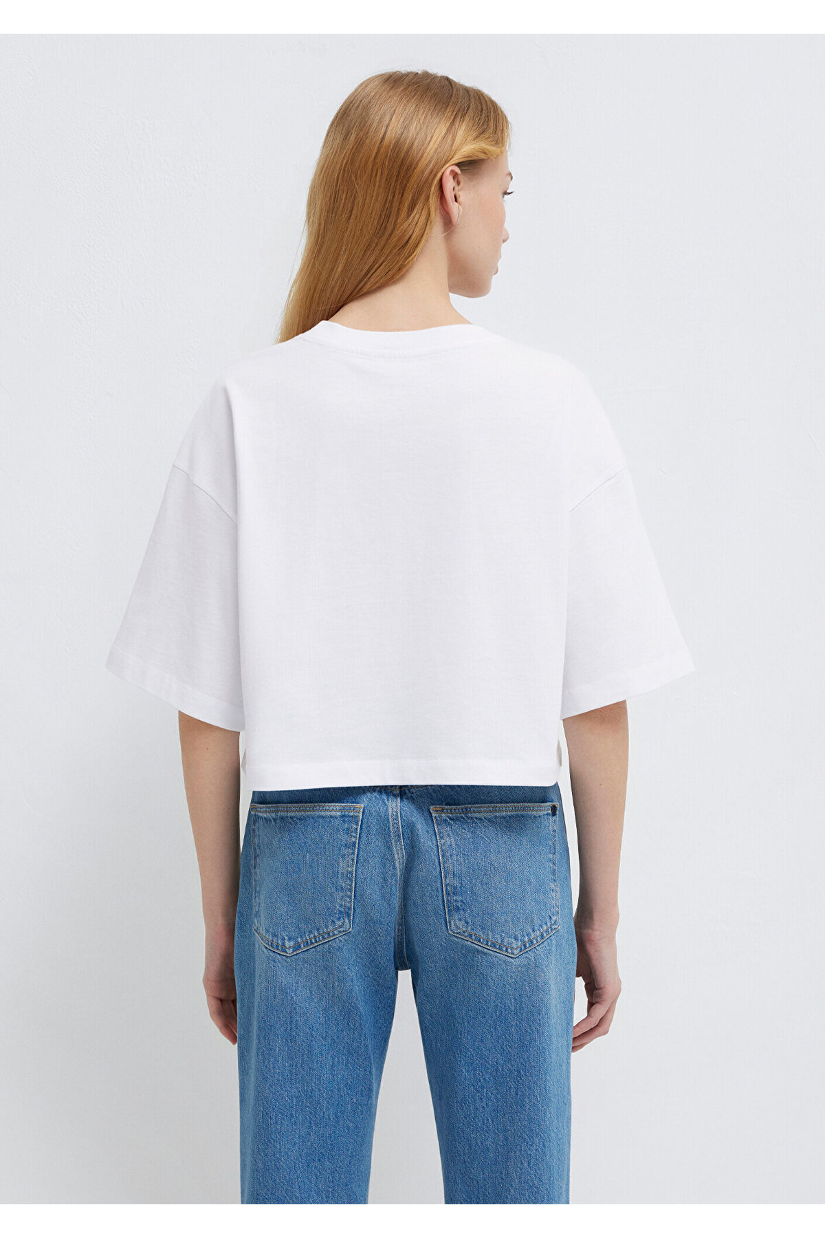 Beyaz Crop Basic Tişört Crop / Kısa Kesim 1612377-620