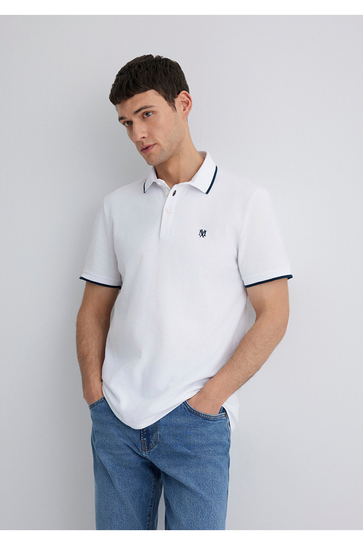 Beyaz Polo Tişört Regular Fit / Normal Kesim 066039-620