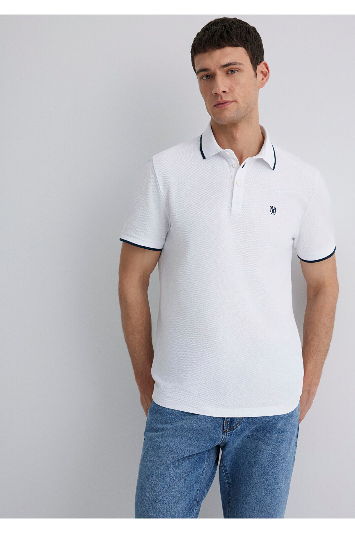 Beyaz Polo Tişört Regular Fit / Normal Kesim 066039-620