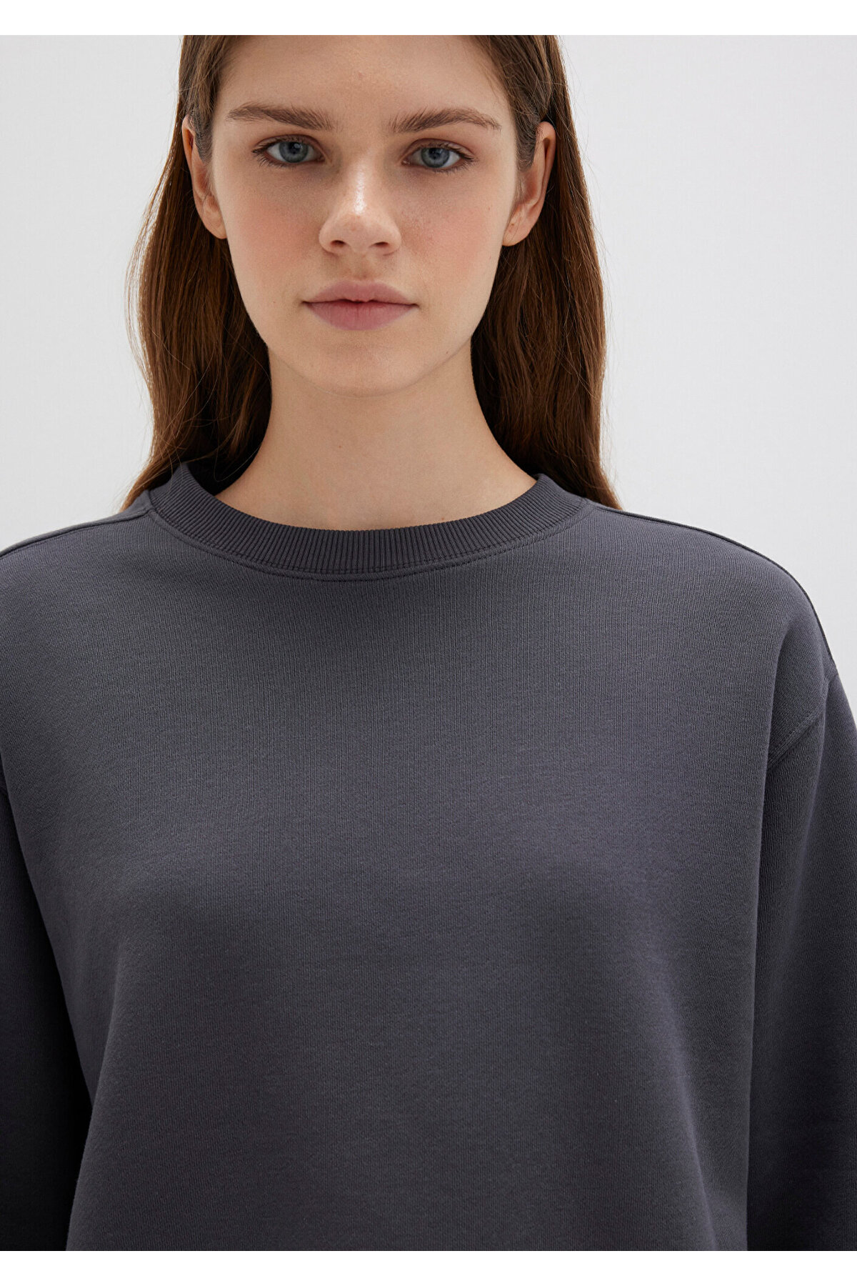 Bisiklet Yaka Antrasit Sweatshirt 1S10387-83620