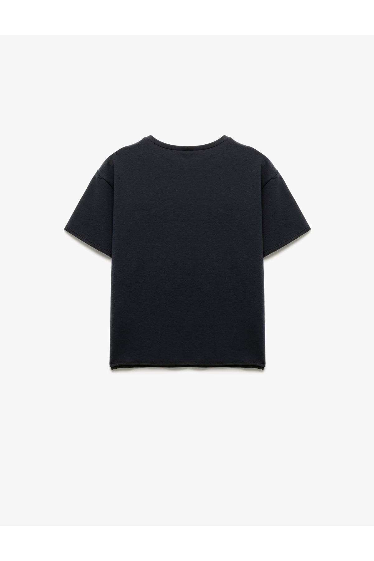 Bisiklet Yaka Baskılı Kısa Kollu Sweatshirt