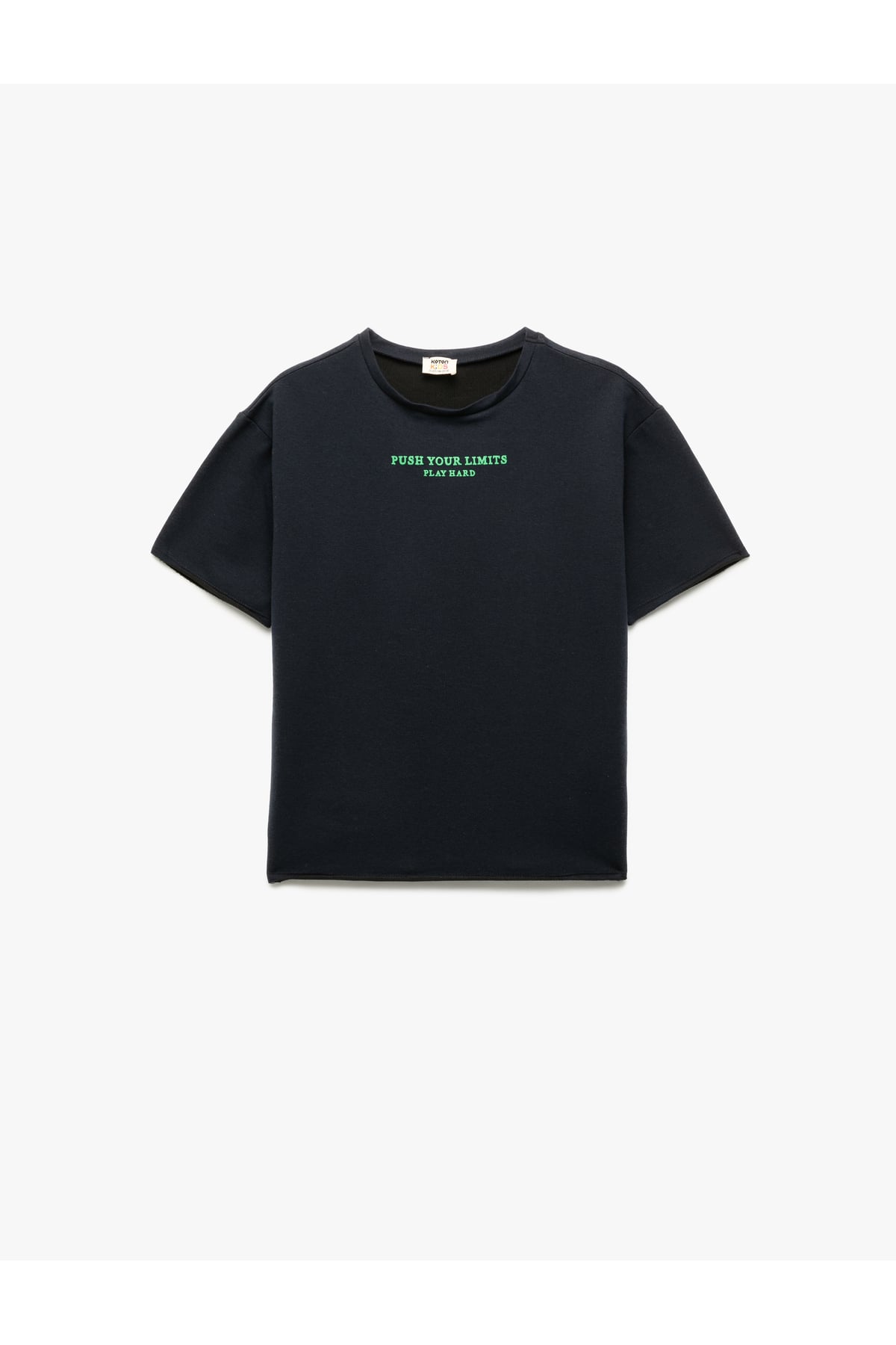 Bisiklet Yaka Baskılı Kısa Kollu Sweatshirt