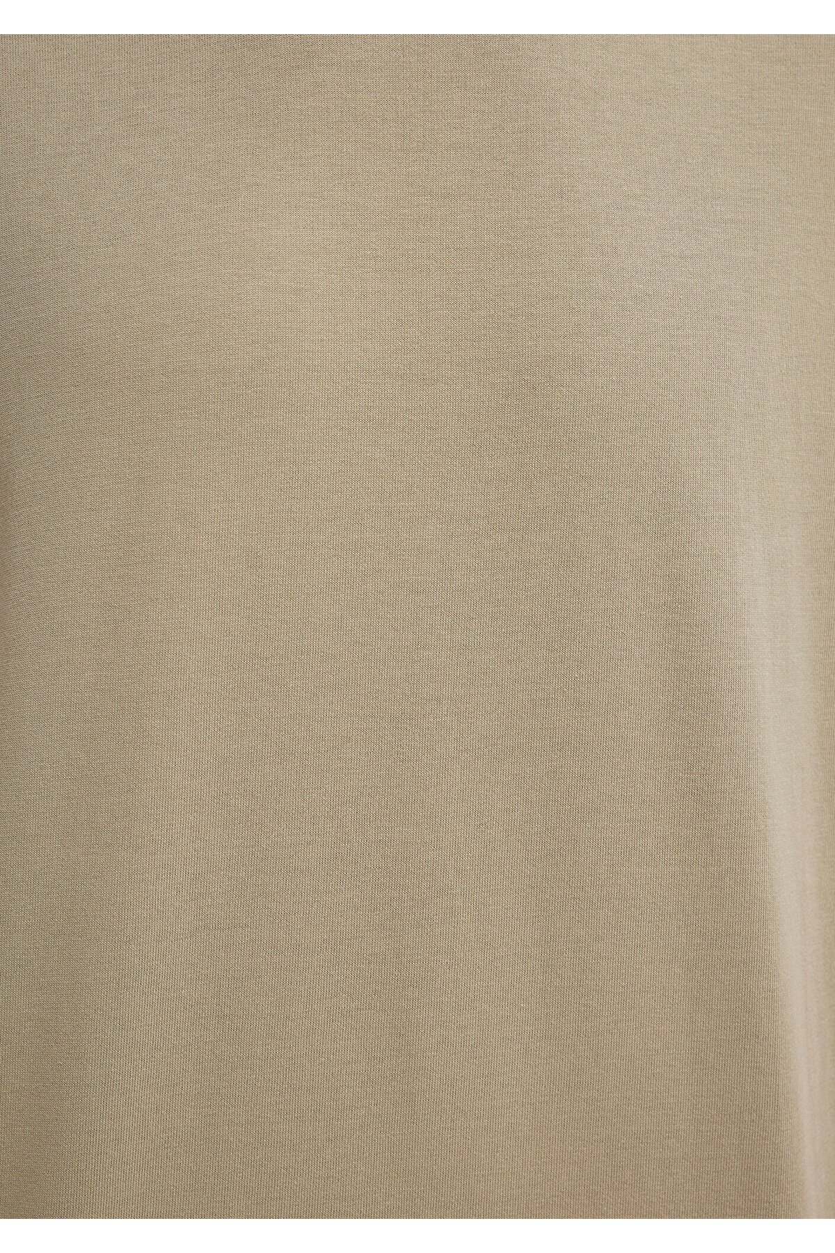 Bisiklet Yaka Bej Basic Tişört Loose Fit / Bol Rahat Kesim 0611596-70360