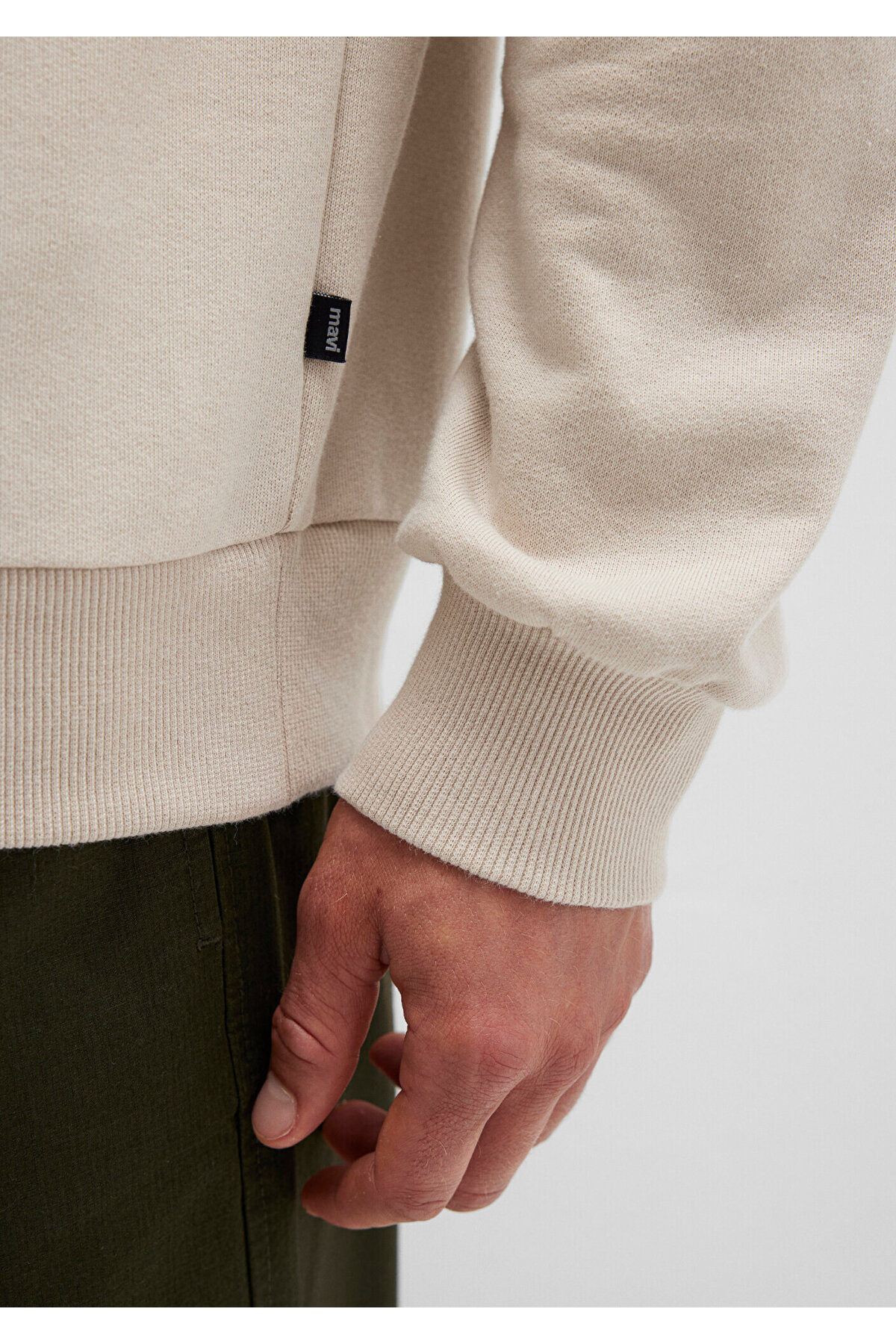 Bisiklet Yaka Bej Sweatshirt 0S10457-35111
