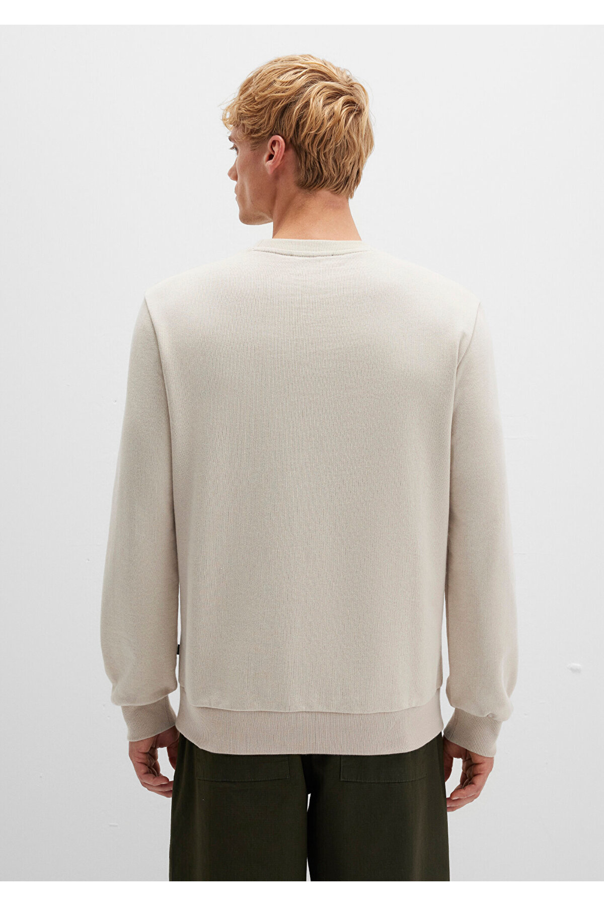 Bisiklet Yaka Bej Sweatshirt 0S10457-35111