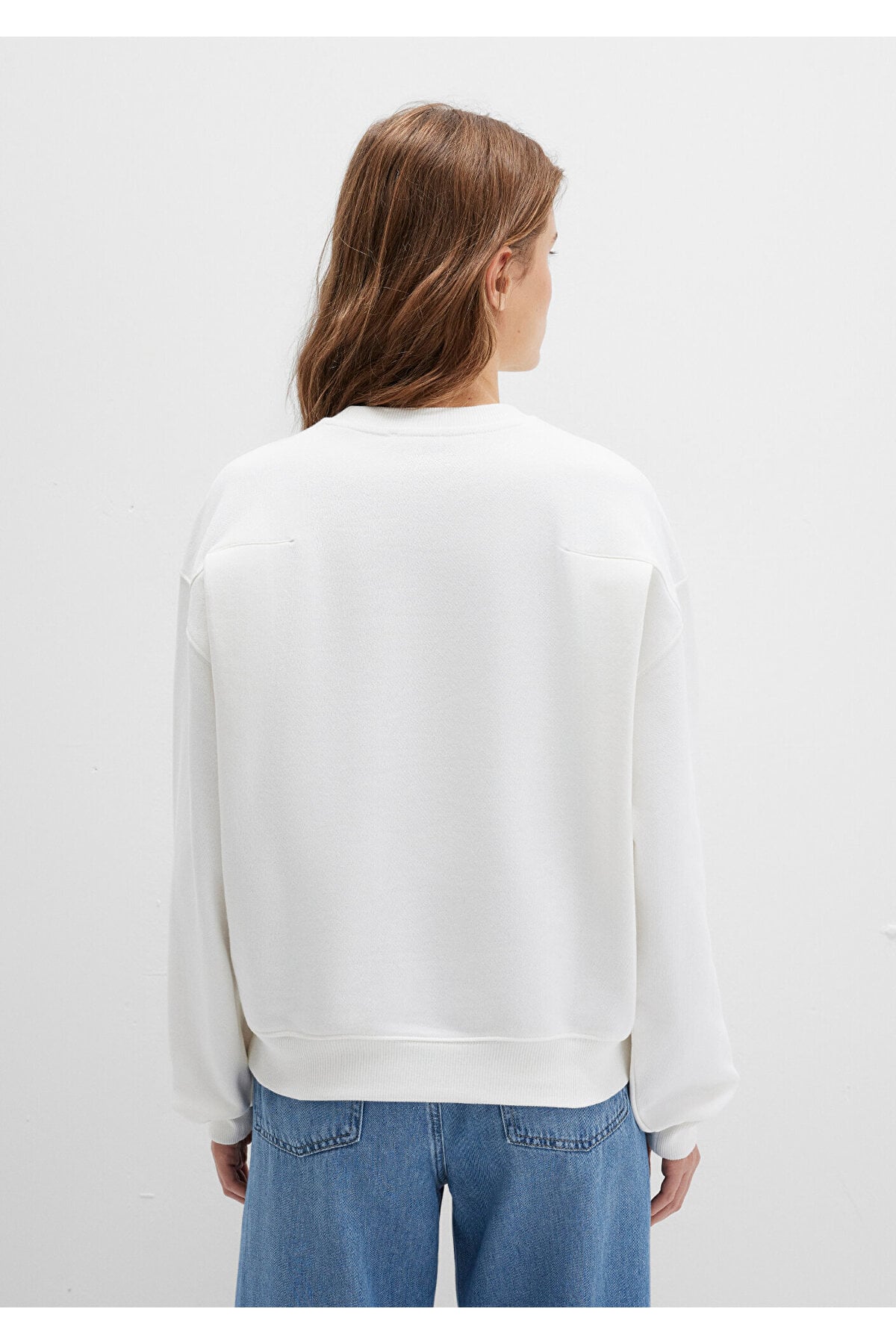 Bisiklet Yaka Ekru Sweatshirt 1S10358-70057