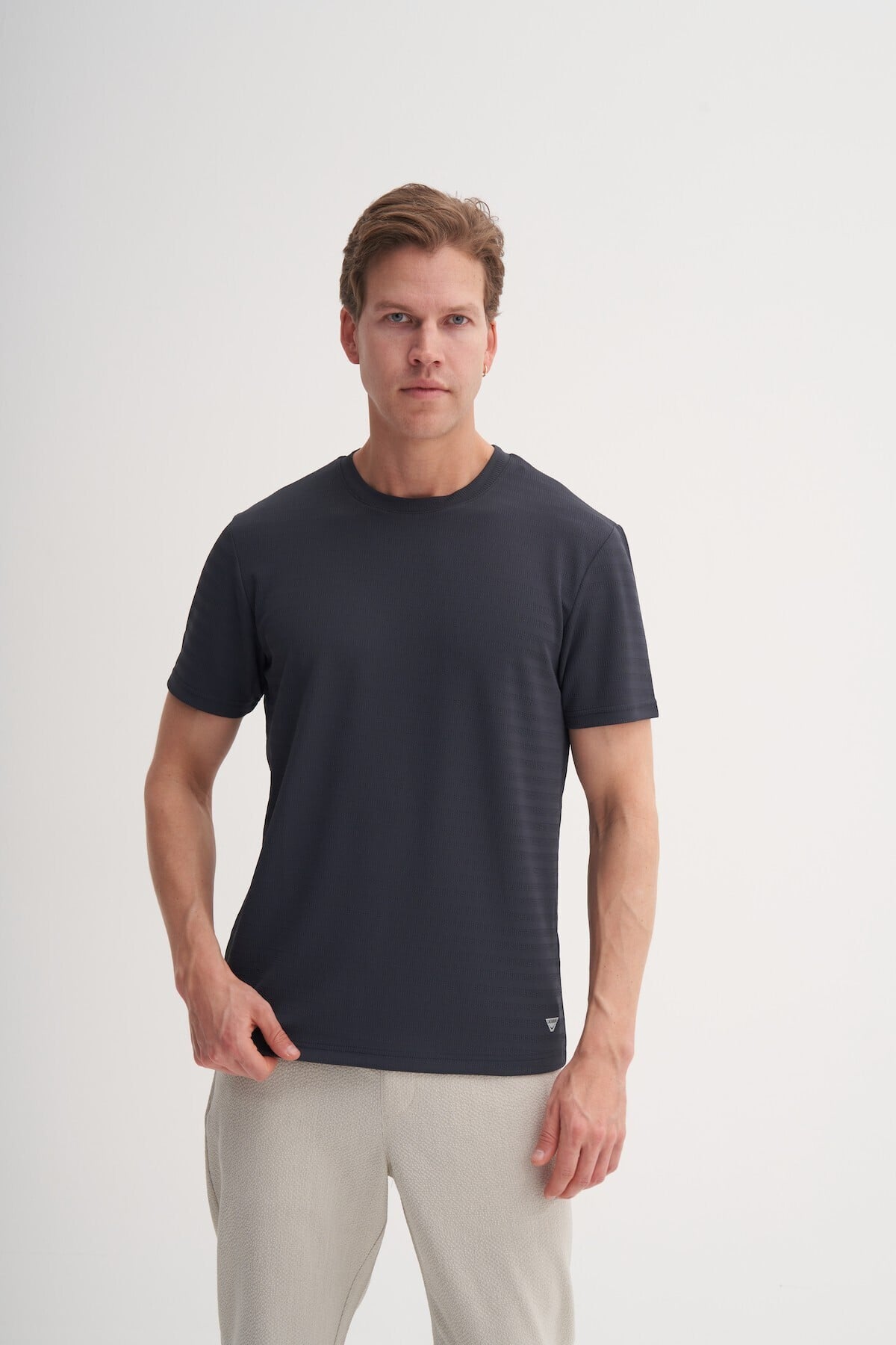 Bisiklet Yaka Erkek Antrasit T-shirt 40470