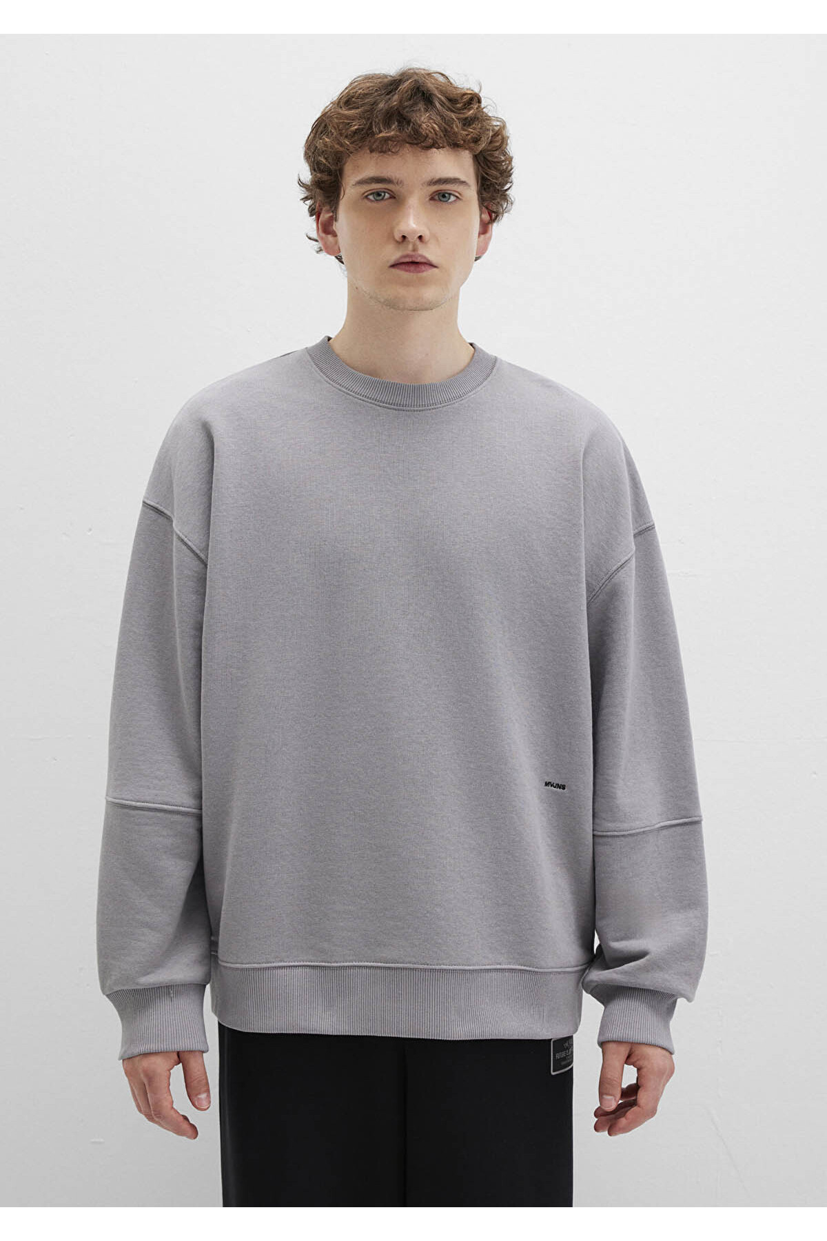 Bisiklet Yaka Gri Erkek Sweatshirt M0S10404-70076