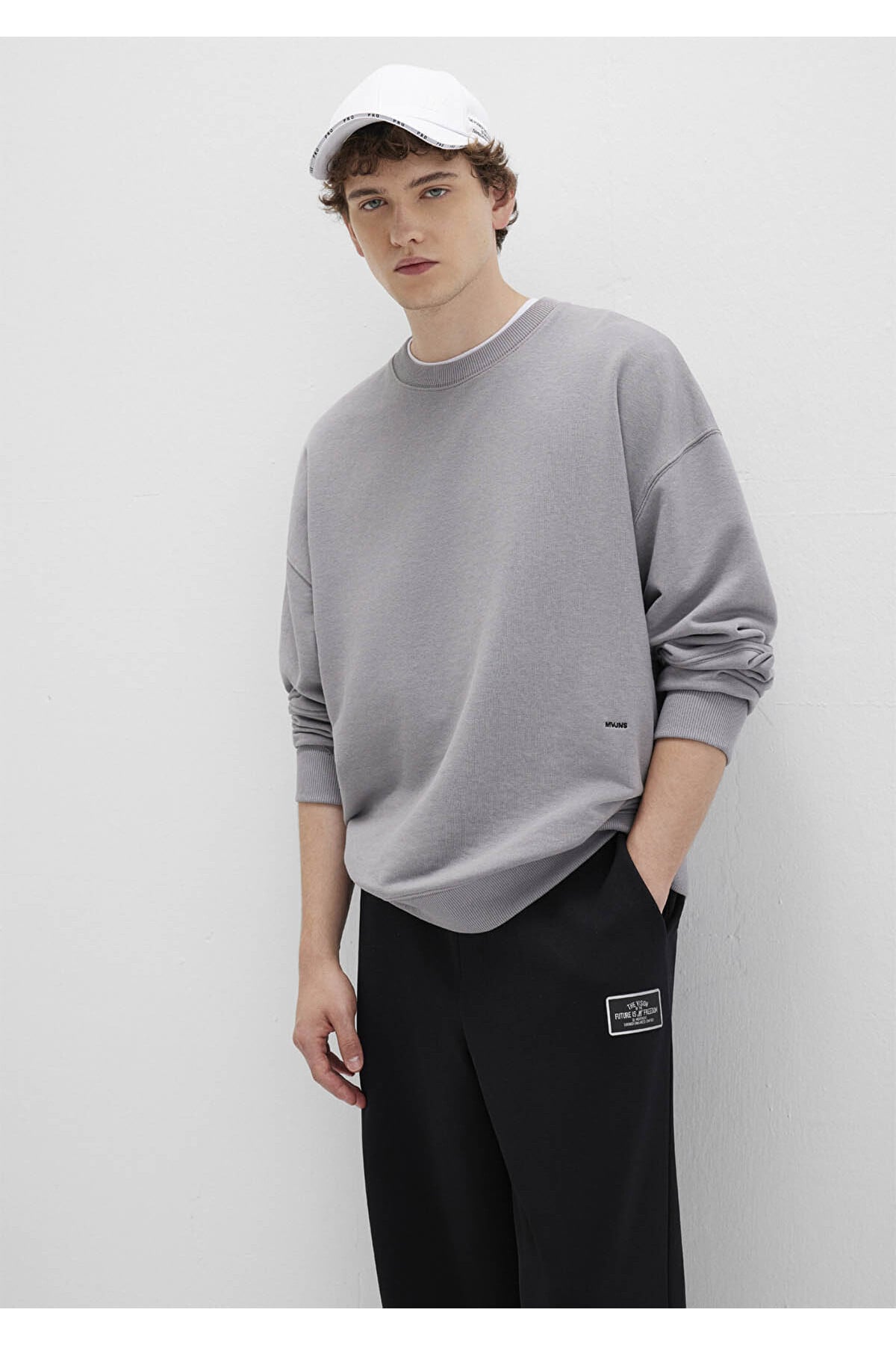 Bisiklet Yaka Gri Erkek Sweatshirt M0S10404-70076