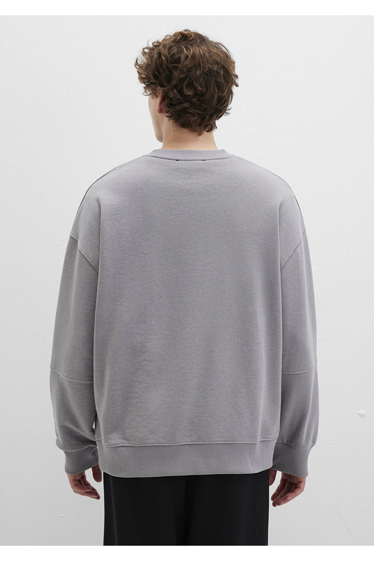 Bisiklet Yaka Gri Erkek Sweatshirt M0S10404-70076