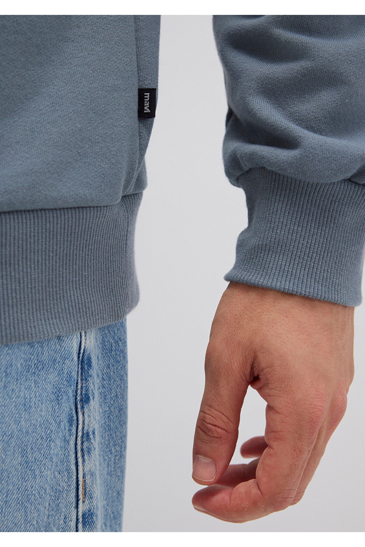 Bisiklet Yaka Gri Sweatshirt 0S10457-80889