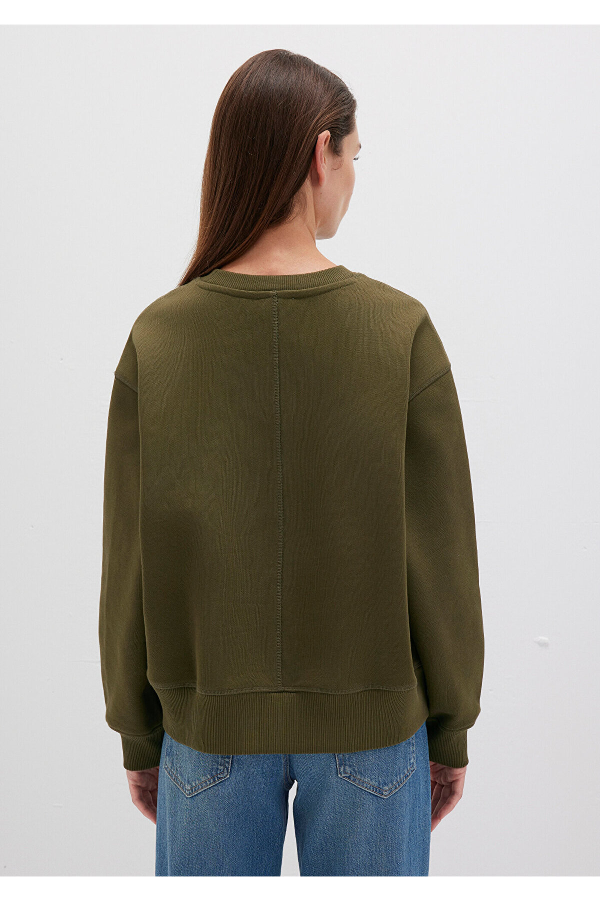 Bisiklet Yaka Haki Sweatshirt 1S10390-71589