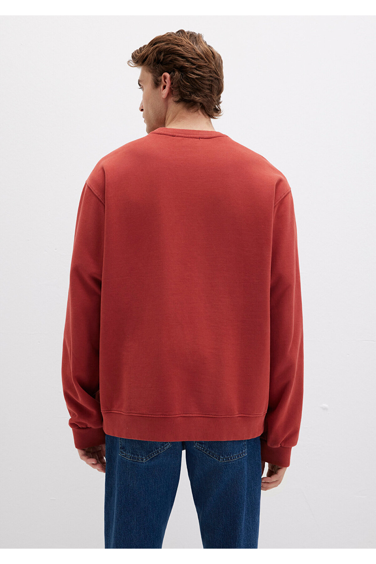 Bisiklet Yaka Kırmızı Sweatshirt 0S10482-70457