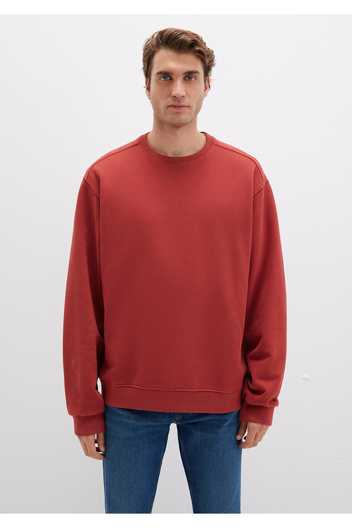 Bisiklet Yaka Kırmızı Sweatshirt 0S10482-70457