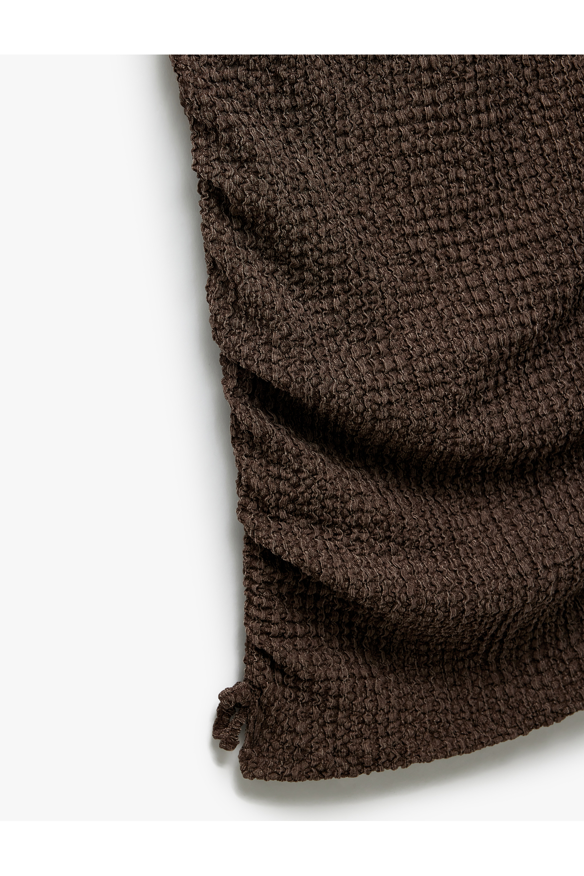 Bisiklet Yaka Kısa Kollu Drape Detaylı Elbise