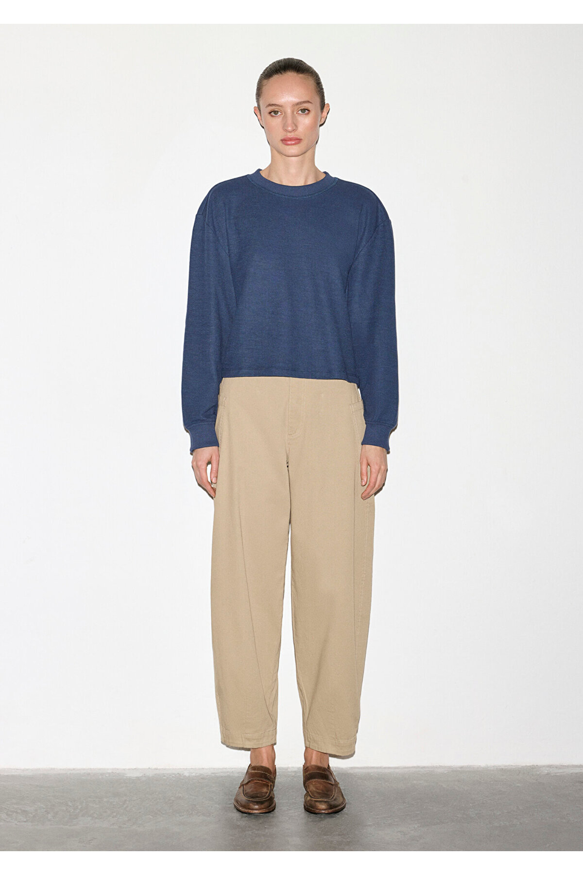 Bisiklet Yaka Lacivert Sweatshirt 1S10508-70487