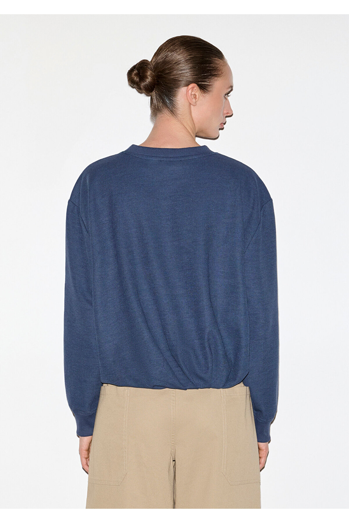 Bisiklet Yaka Lacivert Sweatshirt 1S10508-70487