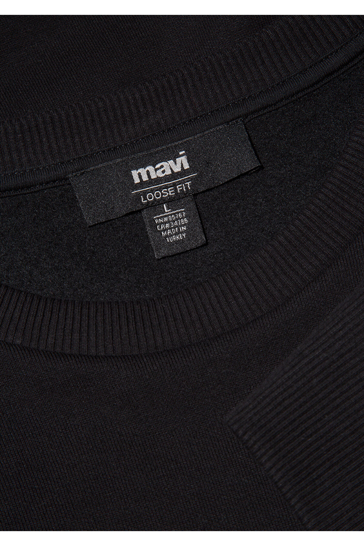 Bisiklet Yaka Siyah Basic Sweatshirt 0S10276-900