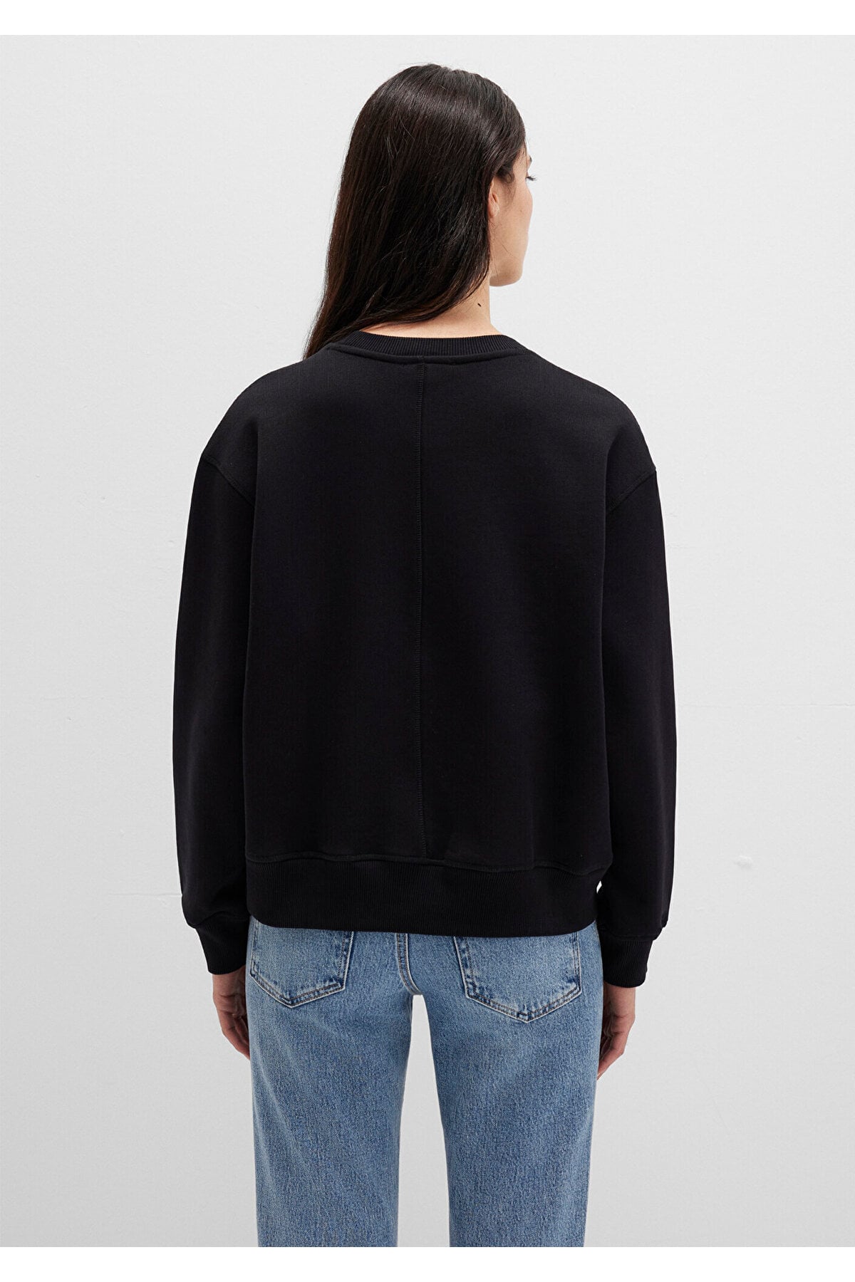 Bisiklet Yaka Siyah Sweatshirt 1S10390-900