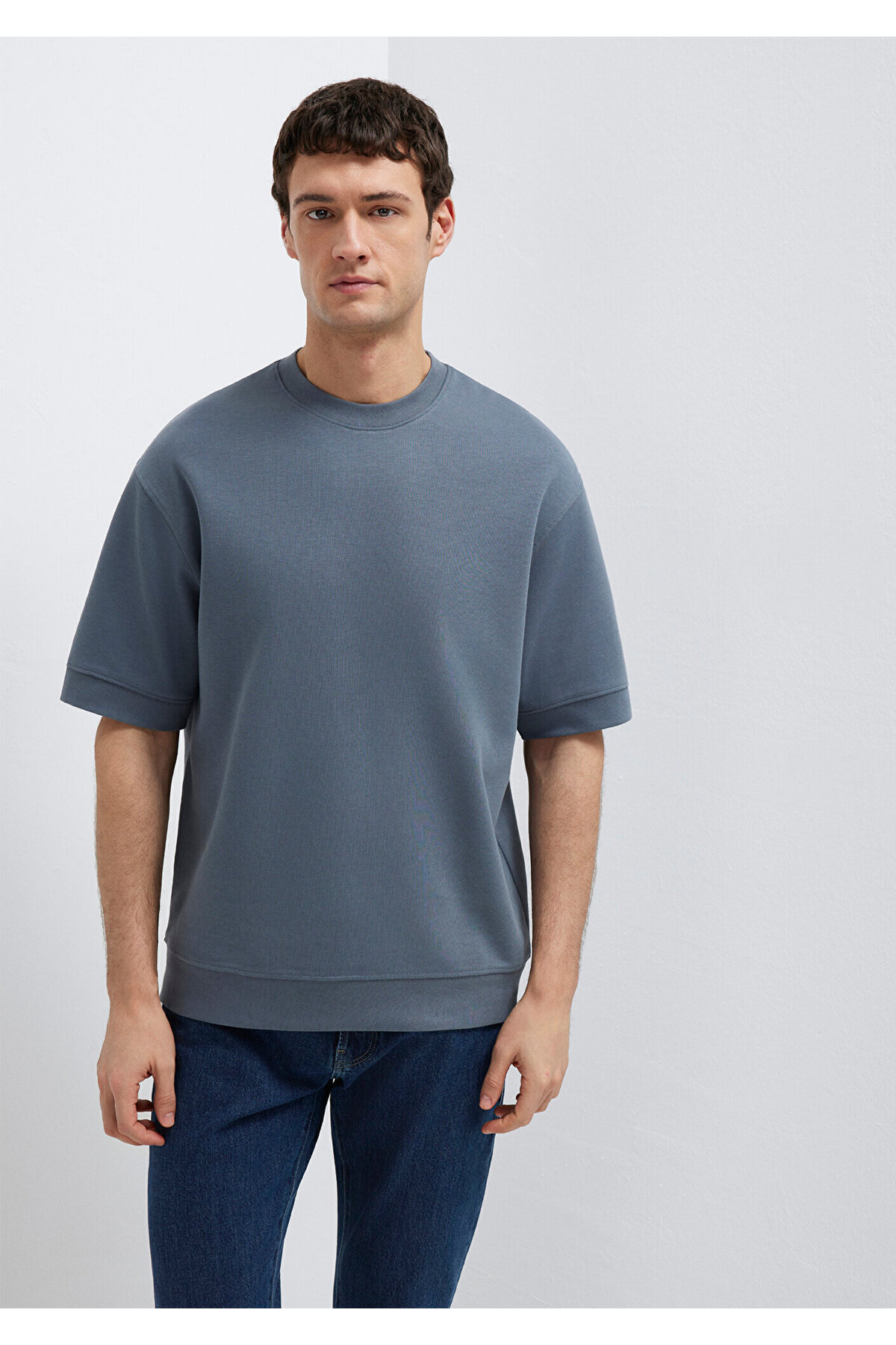 Bisiklet Yaka Tişört Loose Fit / Bol Rahat Kesim 0611614-80776