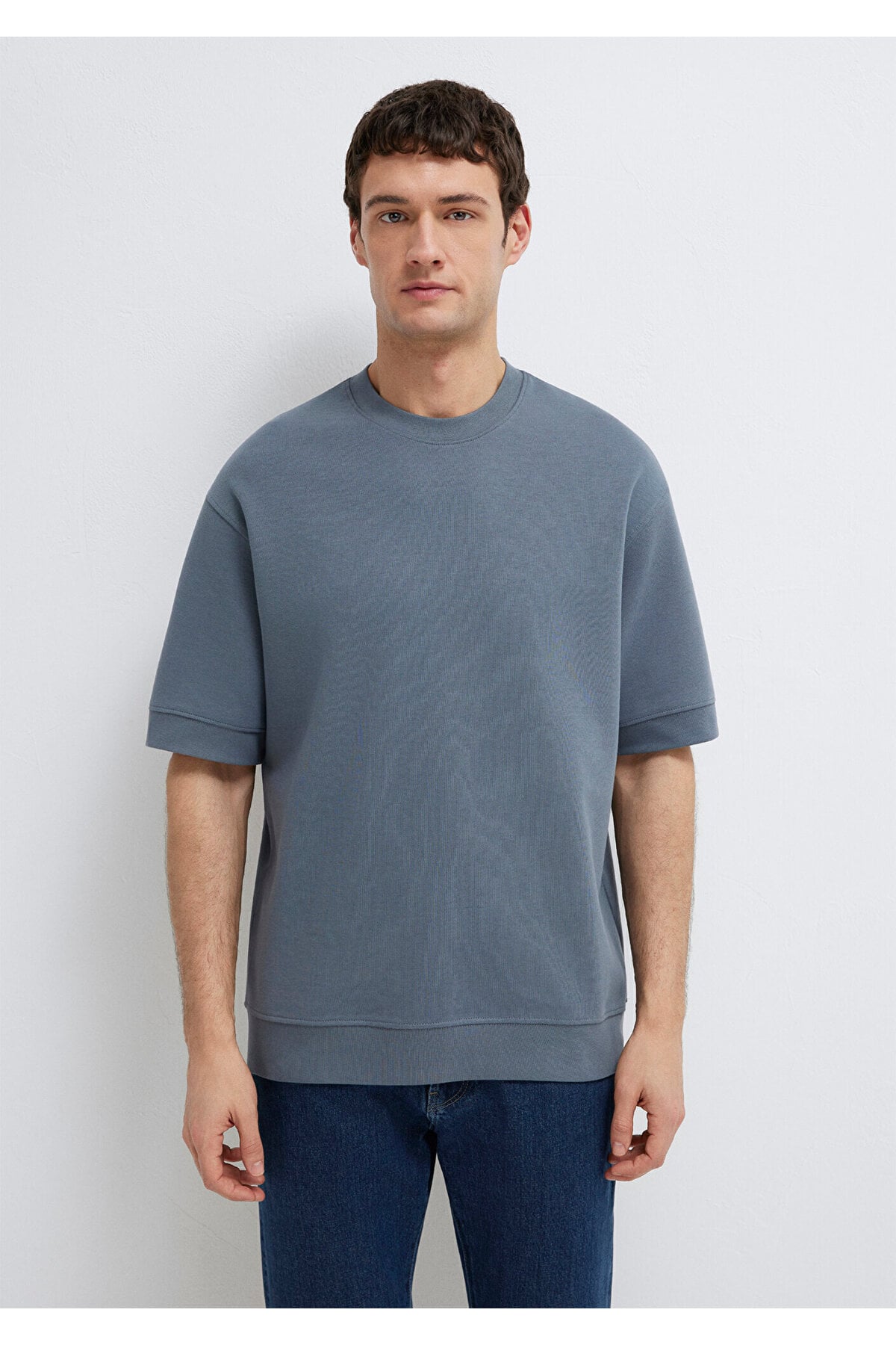 Bisiklet Yaka Tişört Loose Fit / Bol Rahat Kesim 0611614-80776
